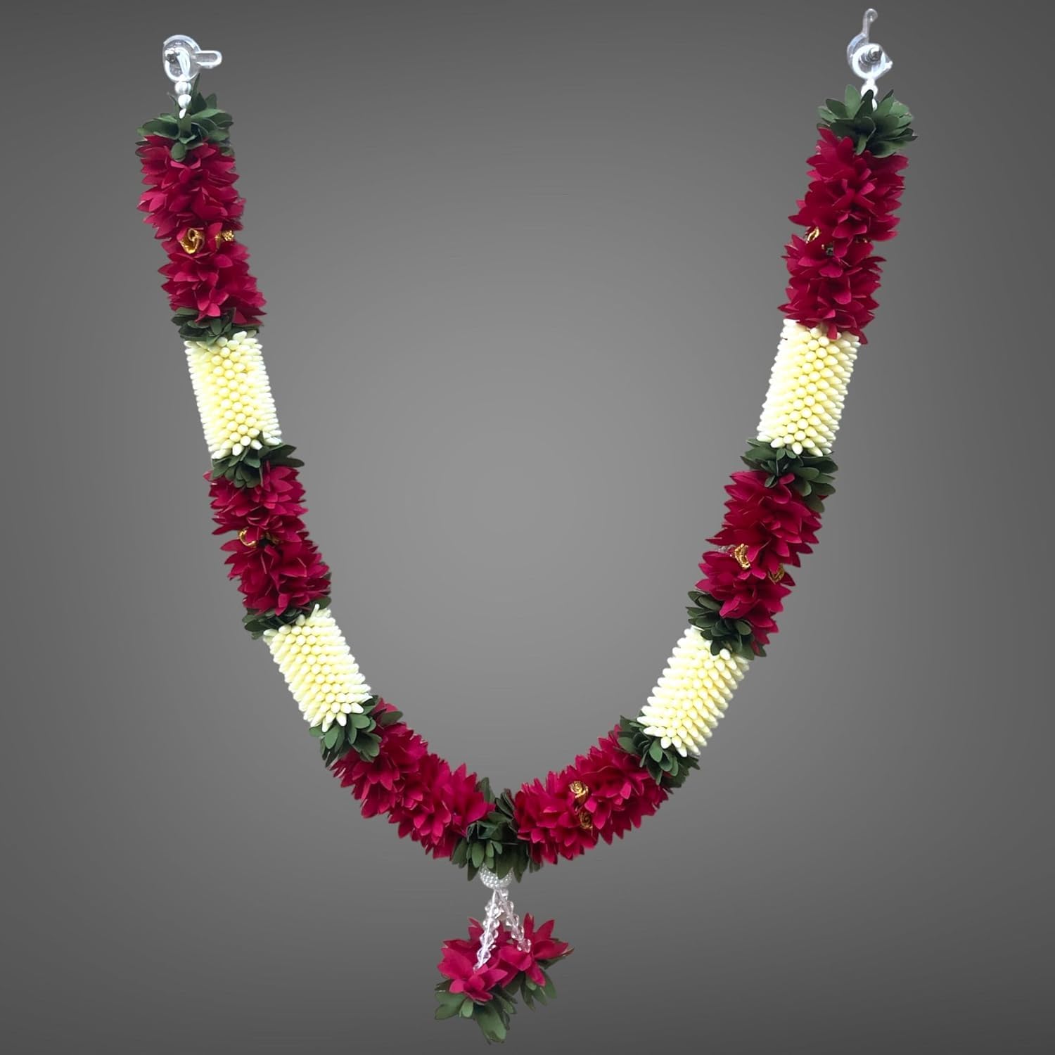 Shri Mataji Store Artificial Mala For God Photo Frame Home Decoration Multipurpose (Maroon)