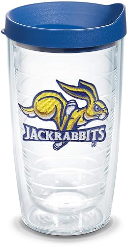 Tervis South Dakota State Jackrabbits Logo Tumbler with Emblem and Blue Lid 16oz  Clear