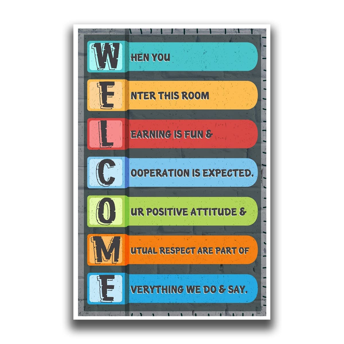 Classroom Poster for Motivation and Inspiration | Teacher Decor for Class | Growth Mindset Posters for Classrooms | 18 x 12 Size