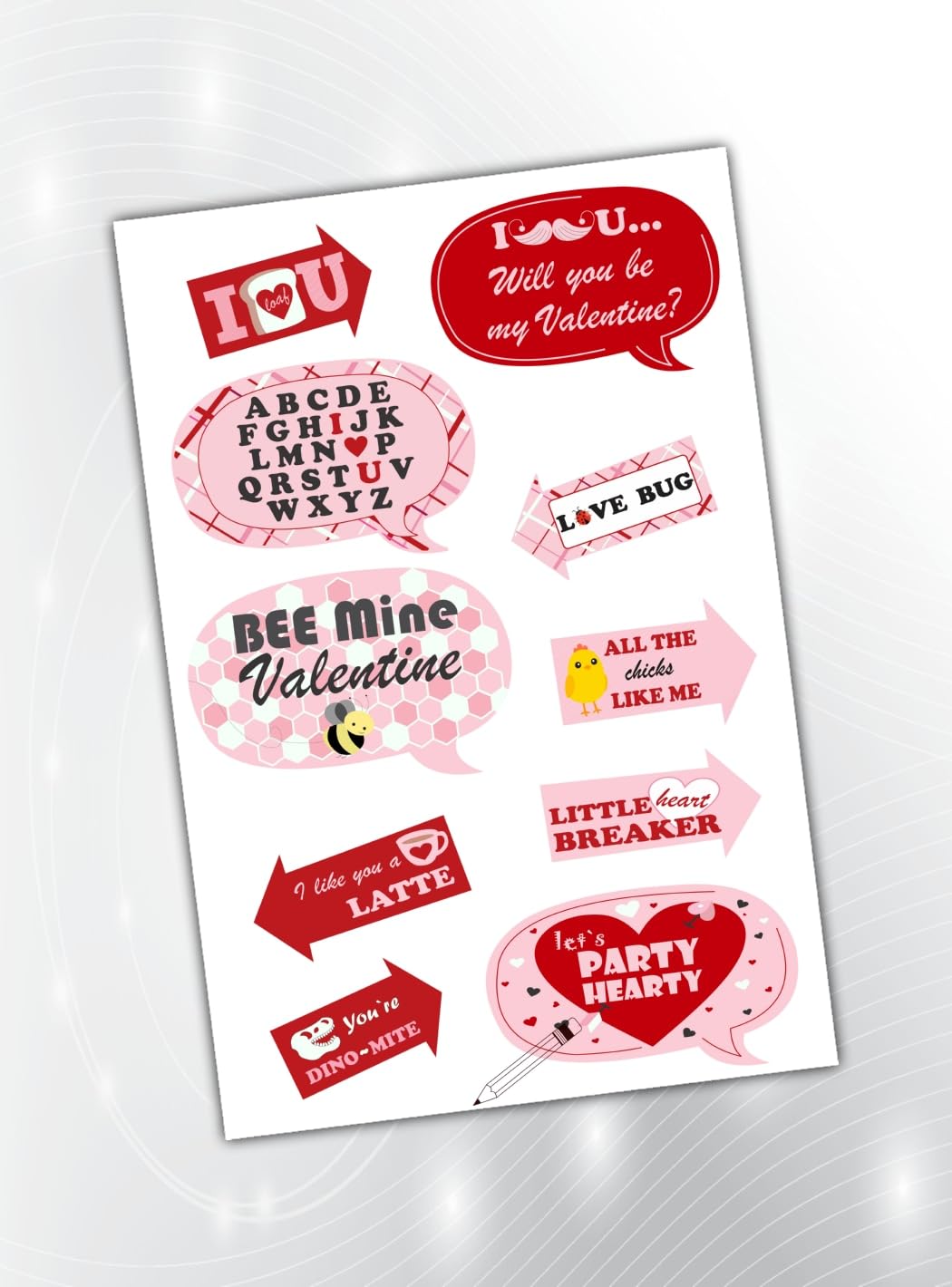 PartyStuff Valentine Theme Props  Valentine Props (10 Cards)