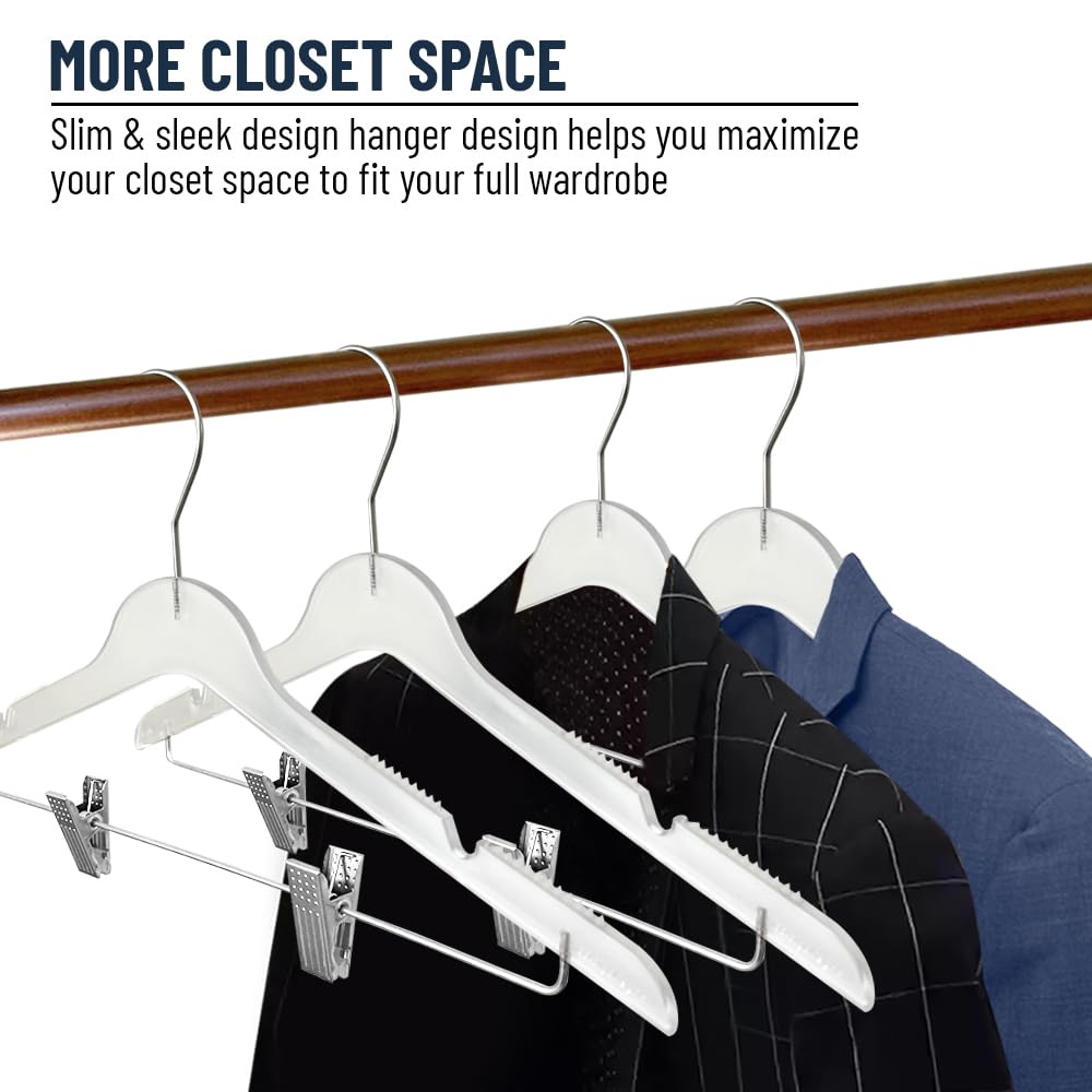 All Hung Up Hangers Slim Plastic Hangers With Clips, Clothes Hangers, Thin Plastic Hangers, Color Plastic Hangers, Blouse Hanger