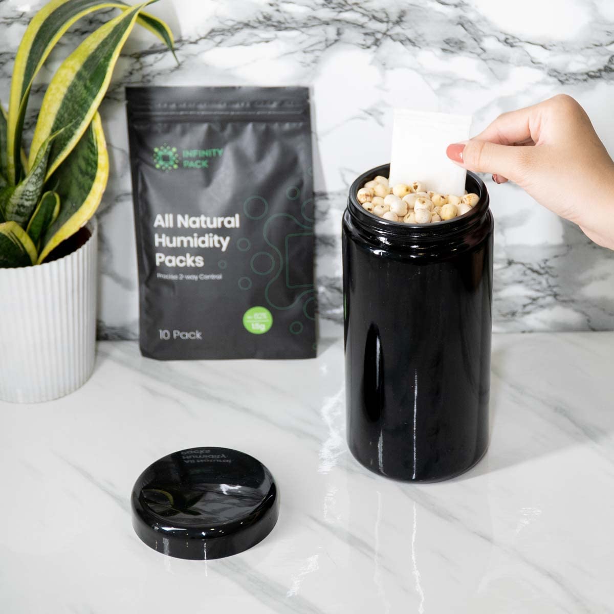 Infinity Jars 1 Liter (34 Fl Oz) 3-Pack Tall Extra Large Black Ultraviolet Glass Wide Mouth Screw Top Jar