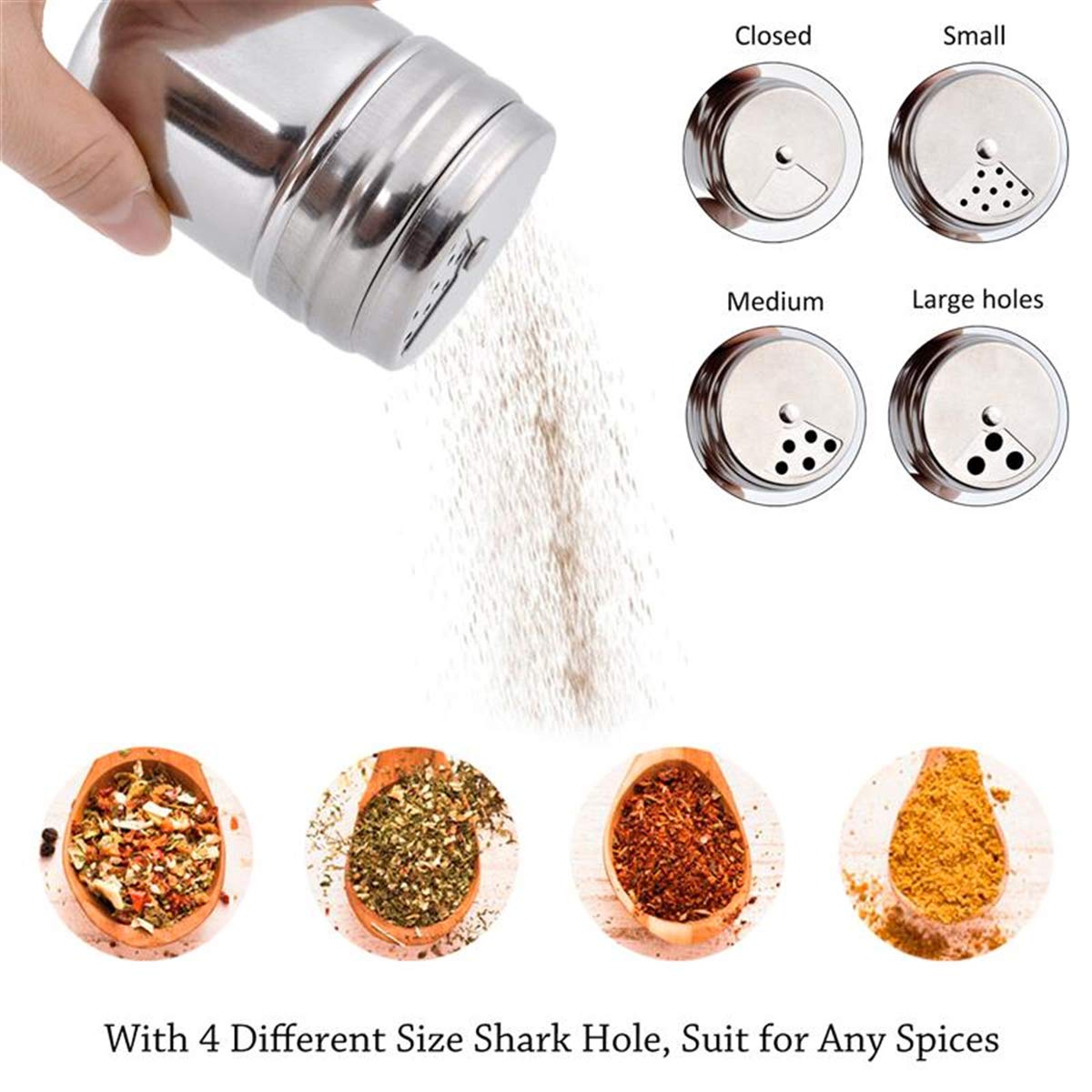 Fantasyday Gift Set Spice Jar With Shaker Tops Food Seasoning Dressing Bottle With Travel Bag Salt/Sugar/Spice/Pepper/Cheese Sha