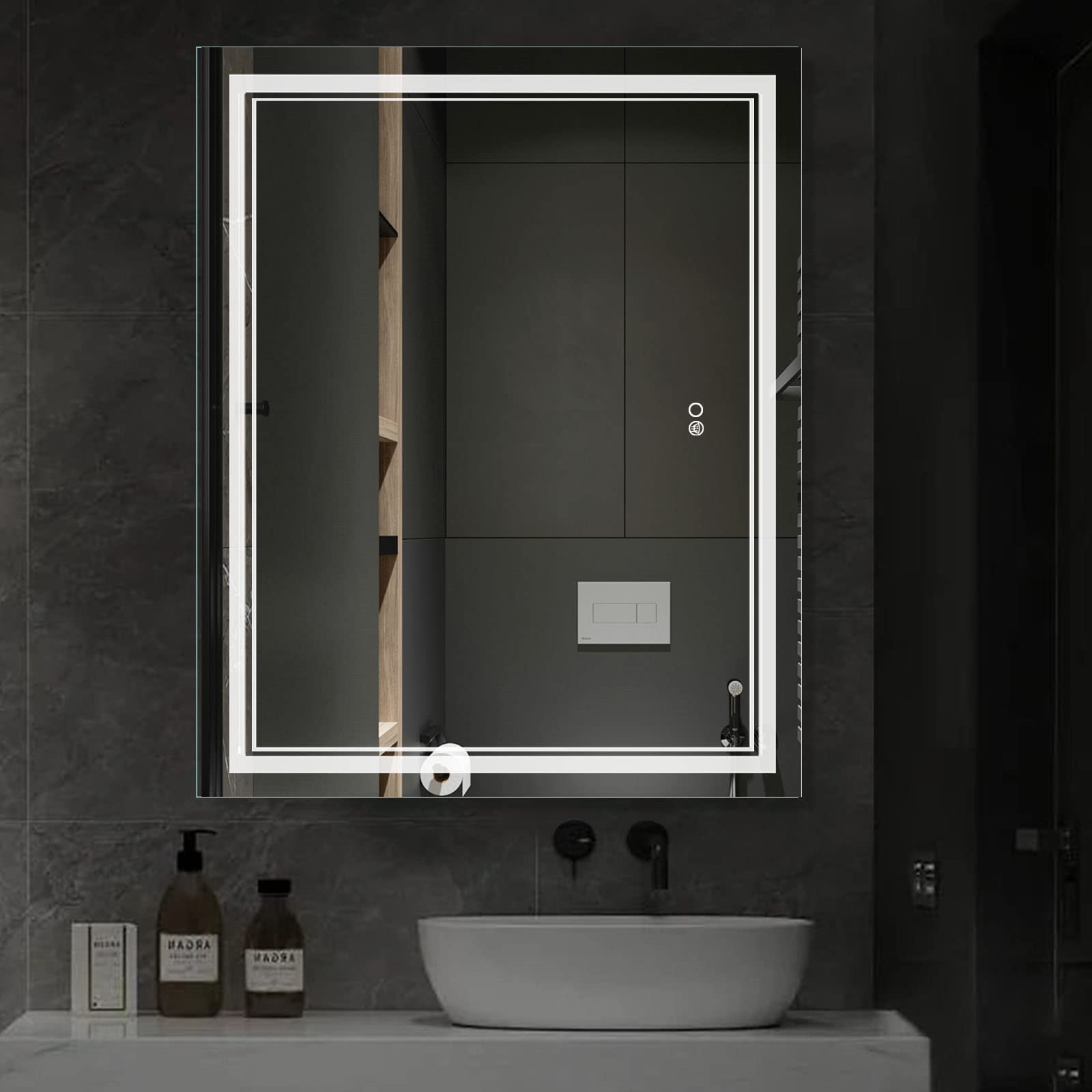 Neutype 40 X 32 Inch Led Mirror For Bathroom Led Bathroom Mirror, Bathroom Mirror With Lights, Brightness Adjustment, With Anti-