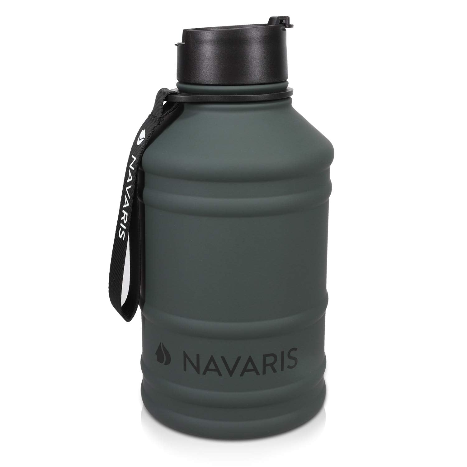 Navaris Stainless Steel Water Bottle - Single-Walled 75Oz (2.2L) Big Metal Drinking Bottle For Sports, Camping, Gym - More Than