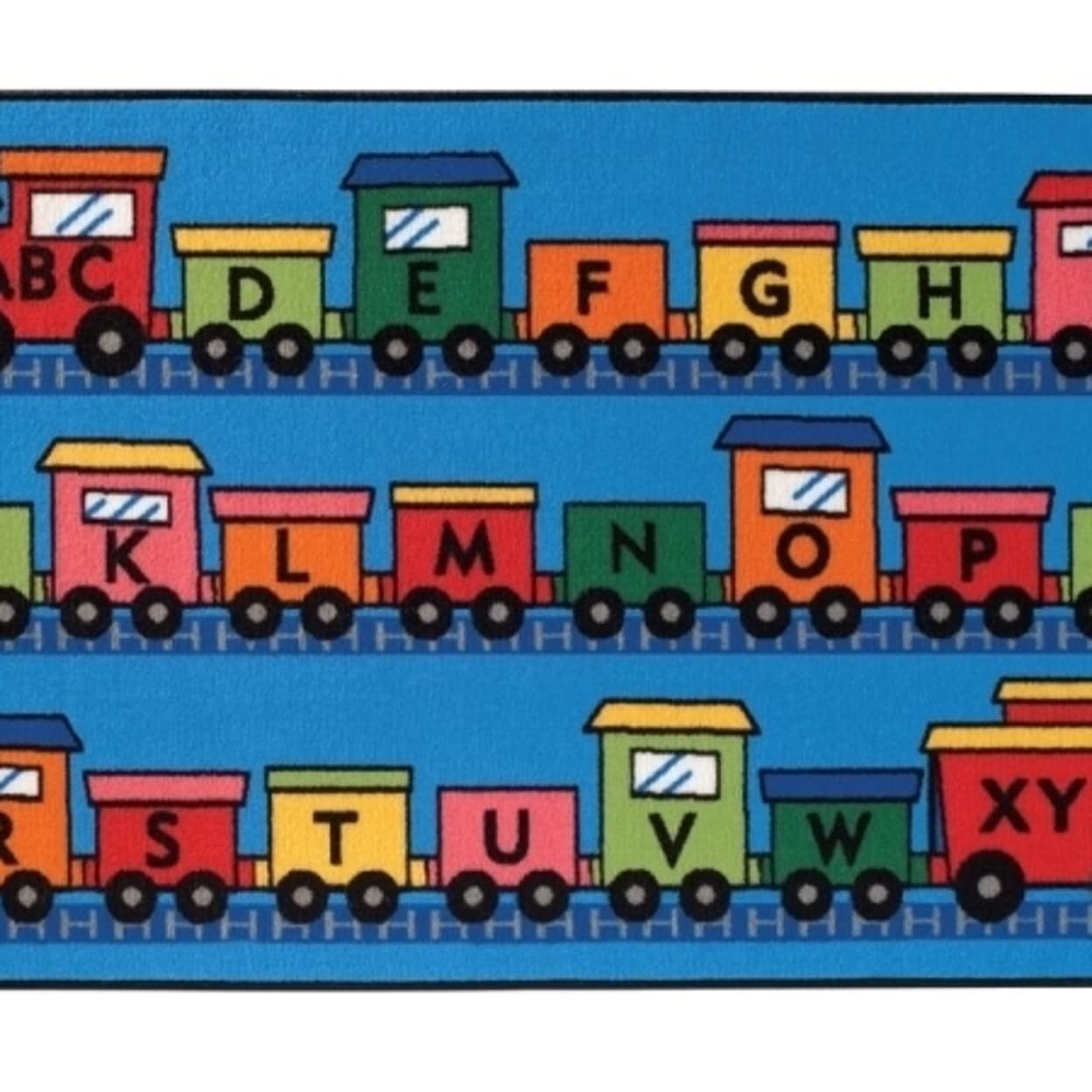 Carpets for Kids KID$Value Rugs 48.15 Alphabet Train 4ft x 6ft Rectangle, Multicolored