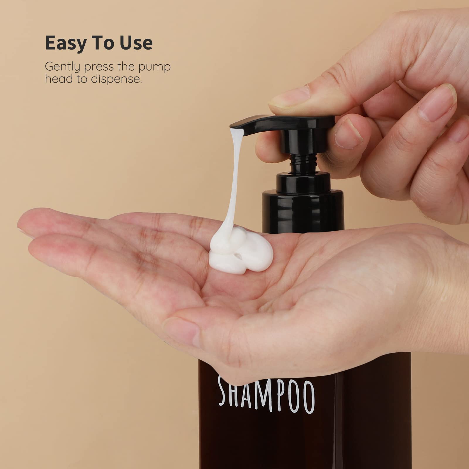 Segbeauty 16.9Oz Lotion Dispenser, 3Pcs Refillable Square Shampoo Bottles With Pump, 500Ml Empty Plastic Bathroom Shower Bottles