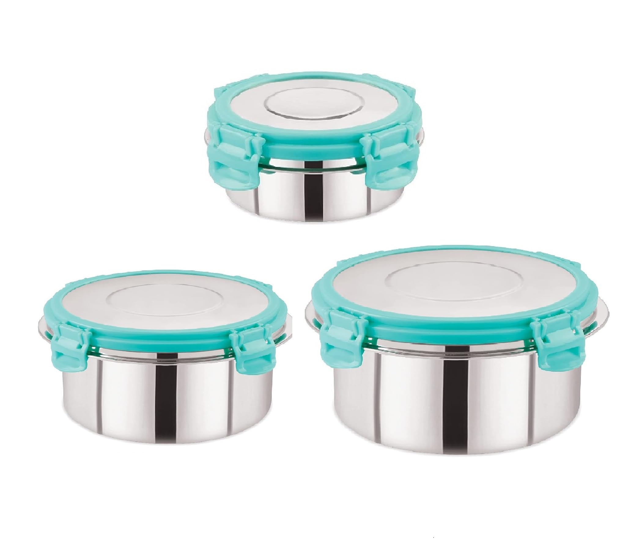 Foliam Leak Proof Click And Seal Lock Stainless Steel Storage/Air Tight Tiffin Container/Lunch Container With Lid (Fusion150+350