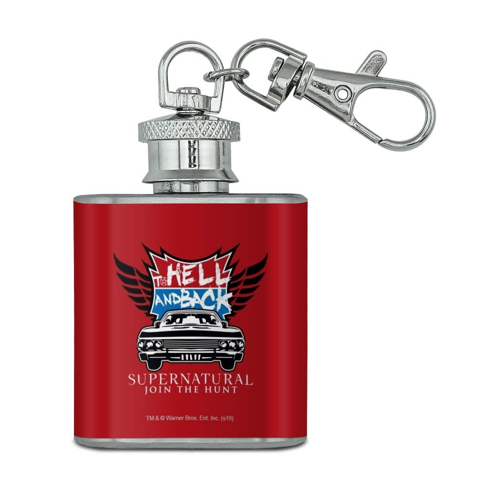 Supernatural To Hell And Back Stainless Steel 1Oz Mini Flask Key Chain