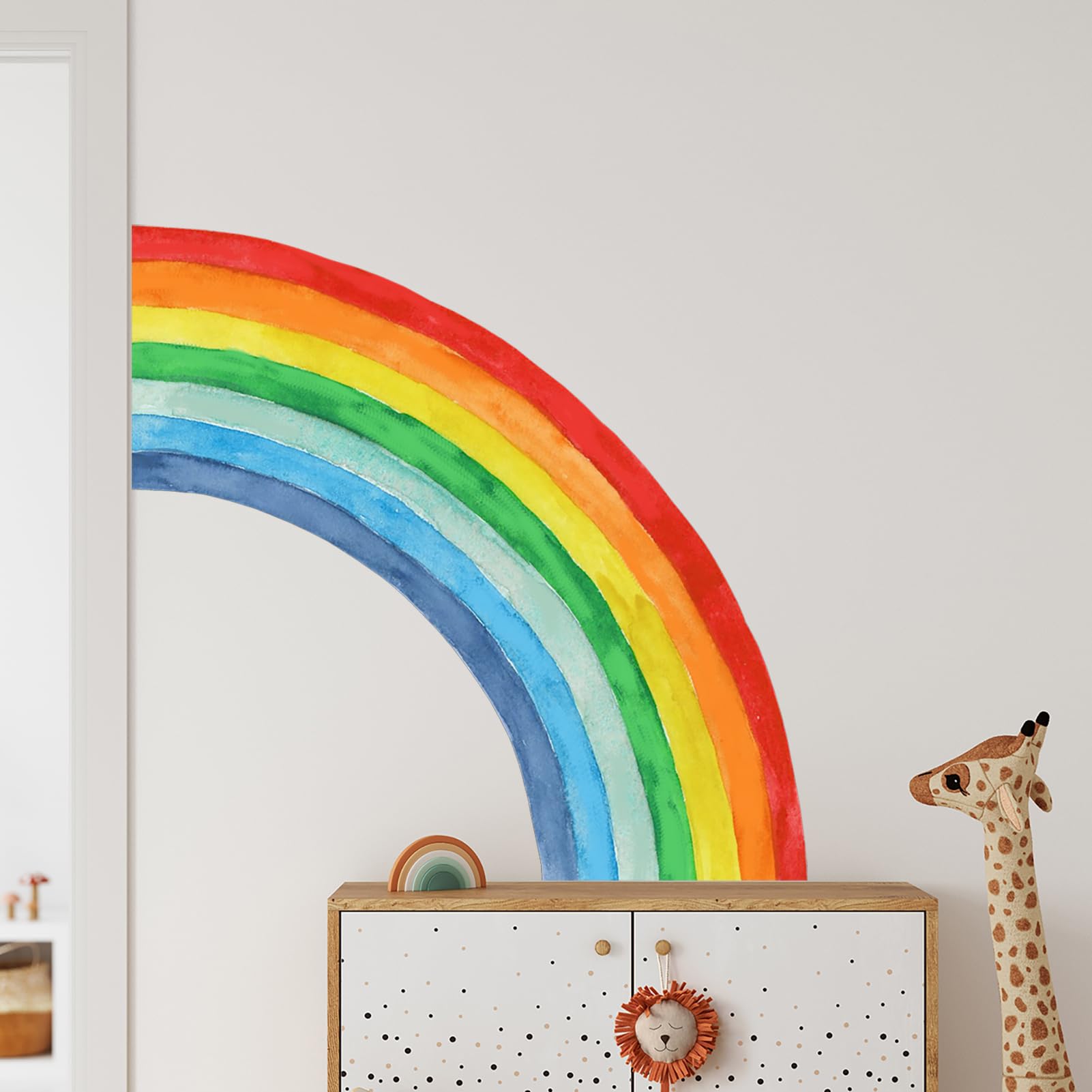 Eutecado Rainbow Wall Sticker - Large Removable Vinyl Decals for Girls Room, Nursery, Bedroom, Living Room, Model CDW028A