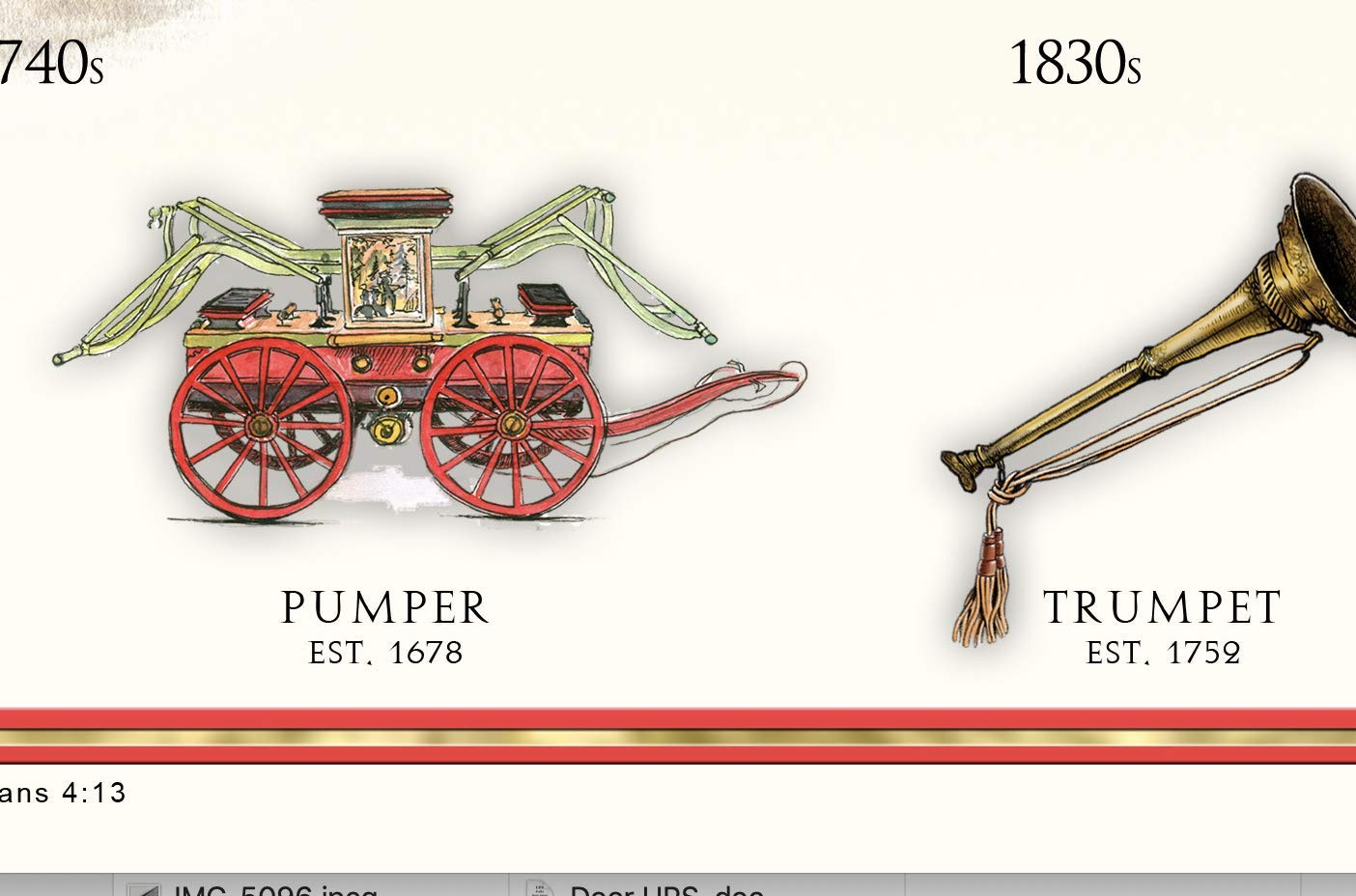 History Of The American Firefighter Print - 11 3/4'' By 36''