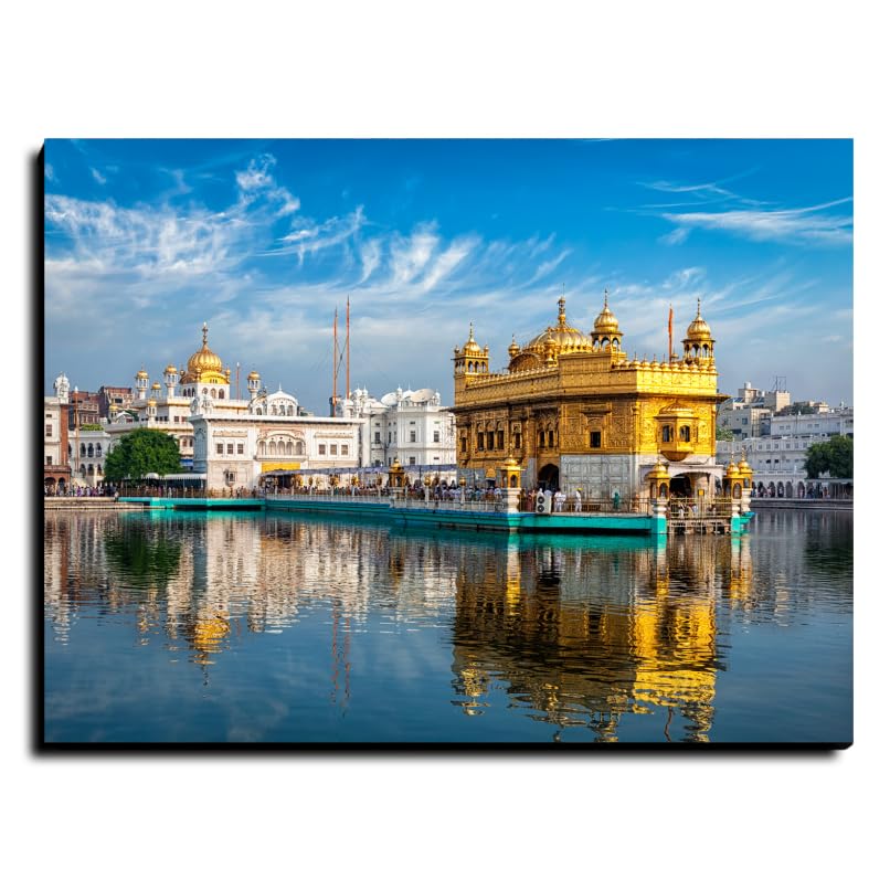 Chalk My Theme Golden Temple Wood Print Wall Art Home Decor, Living Room, Bedroom, Cafe, Room Painting For Wall Decoration -9 X 