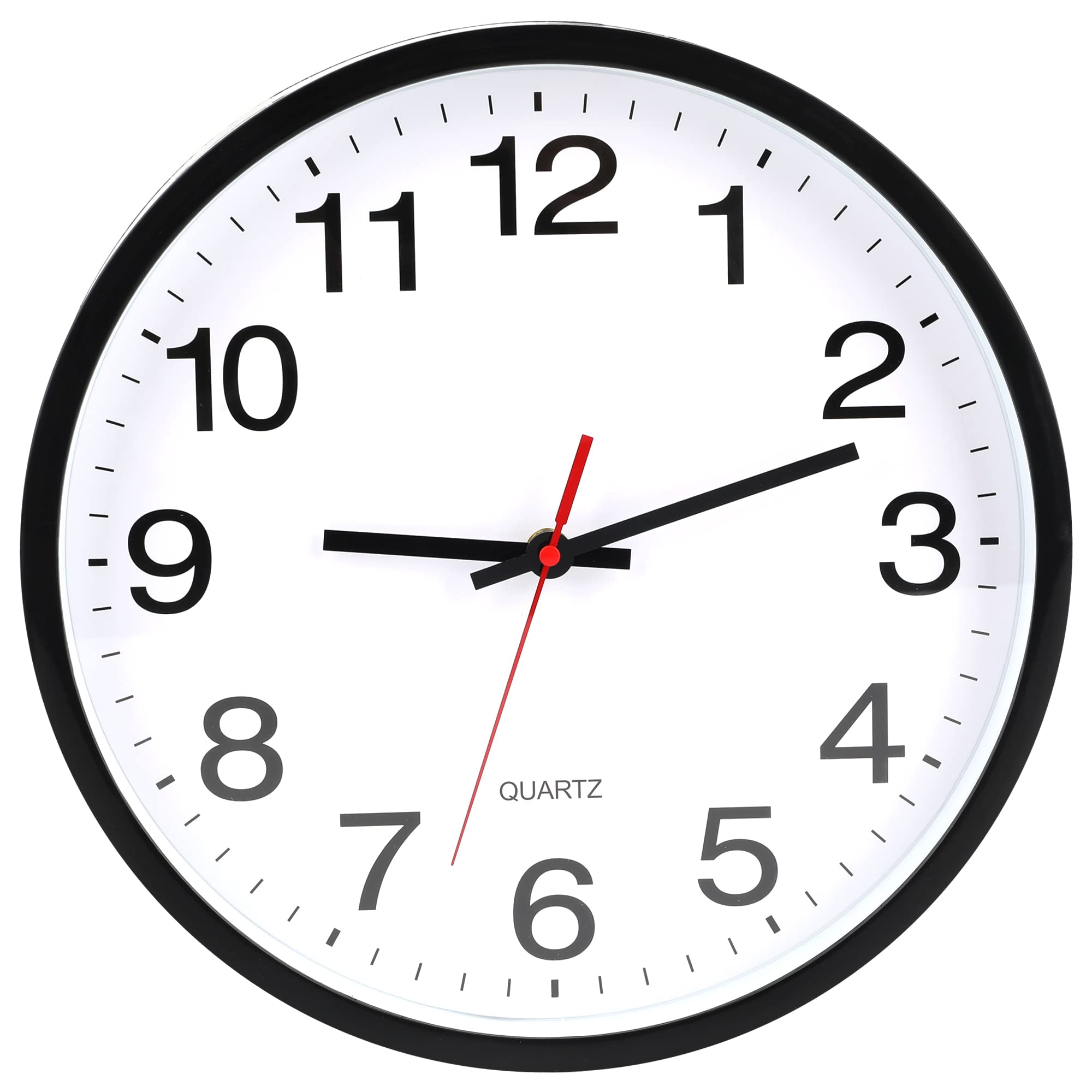 Oceek Black Wall Clock, 10 Inch Silent Non-Ticking Modern Wall Clocks,Small Analog Clocks Quality Quartz Battery Operated