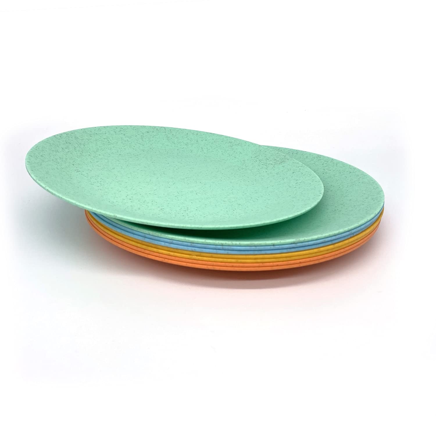 Yalin Wheat Straw Lightweight Pp Dinner/Lunch Plate Set,10 Inch Round Unbreakable Salad Plates Picnic Plates For Holiday Party,B