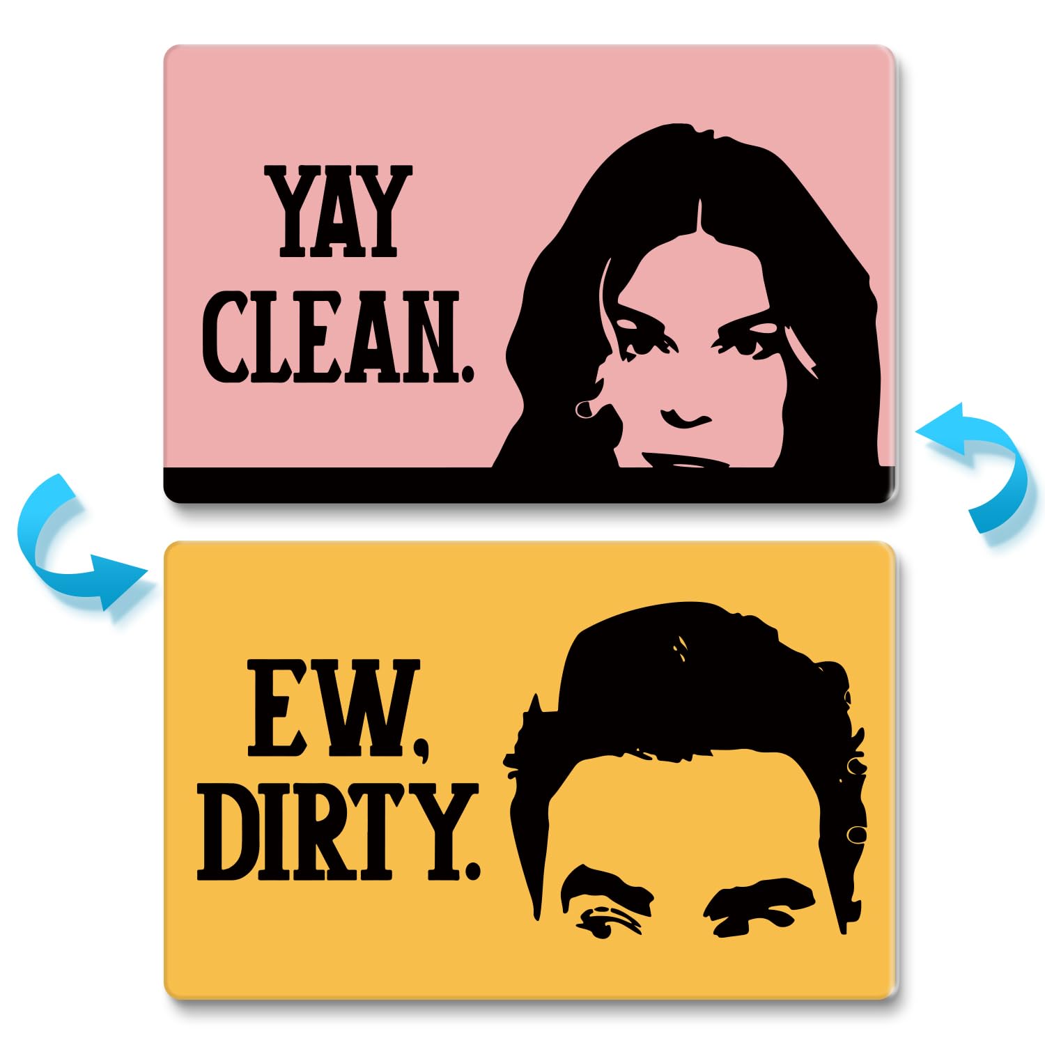 Funny David Clean Dirty Dishwasher Magnet Sign, Novelty Friends TV Show Gifts, Double Sided Clean Dirty Magnet for Dishwasher