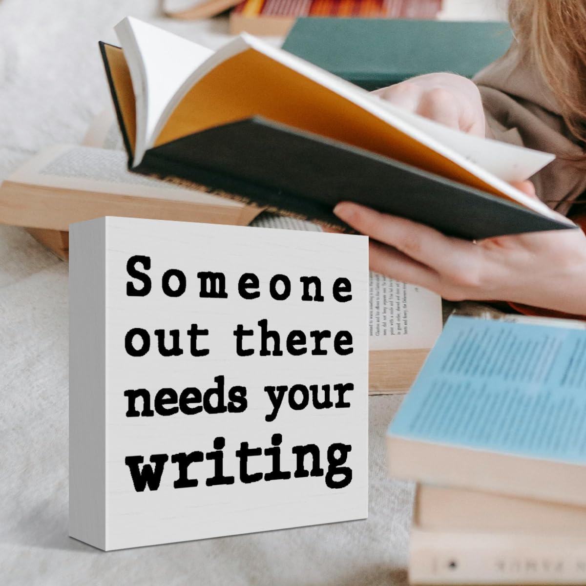 Writer Gifts for Women Men, Author Novelist Writing Lover Journalist Christmas Birthday Gifts Writer Home Office Desk Decor Wood