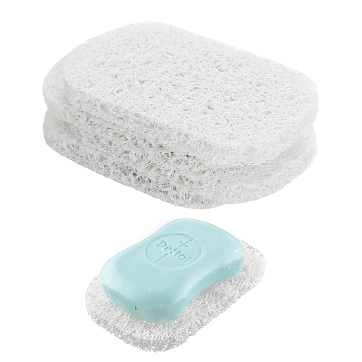 Snowkingdom 4 Pack White Soap Saver Holder For Bar Soap Shower Bathroom Dish Self Draining Lift Pad Porous Construction Air Circ