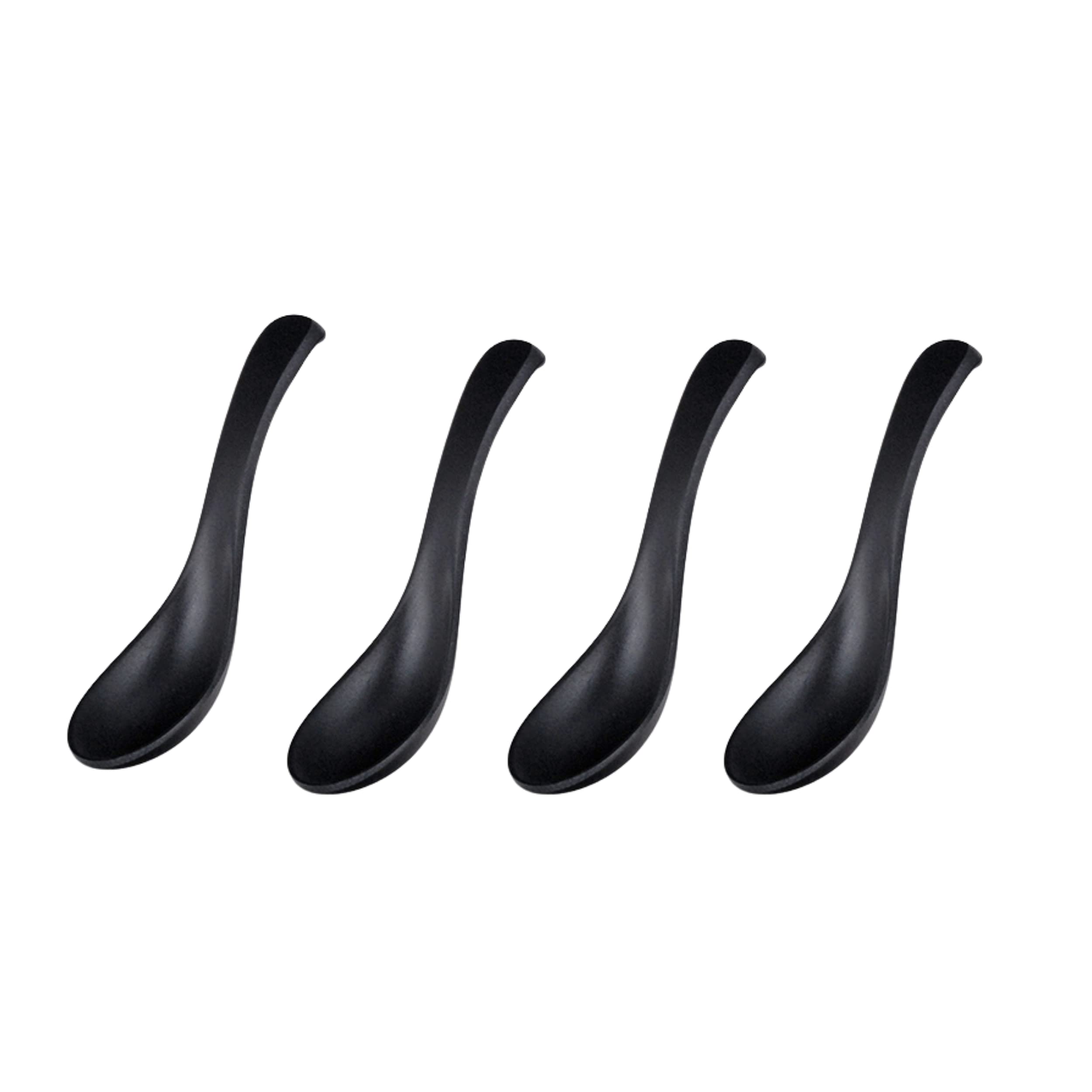 Japanese Spoons For Pho Ramen Noodles Or Rice, Dishwasher Safe Melamine Kitchen Utensils For Homes Or Restaurants, Pack Of 4,