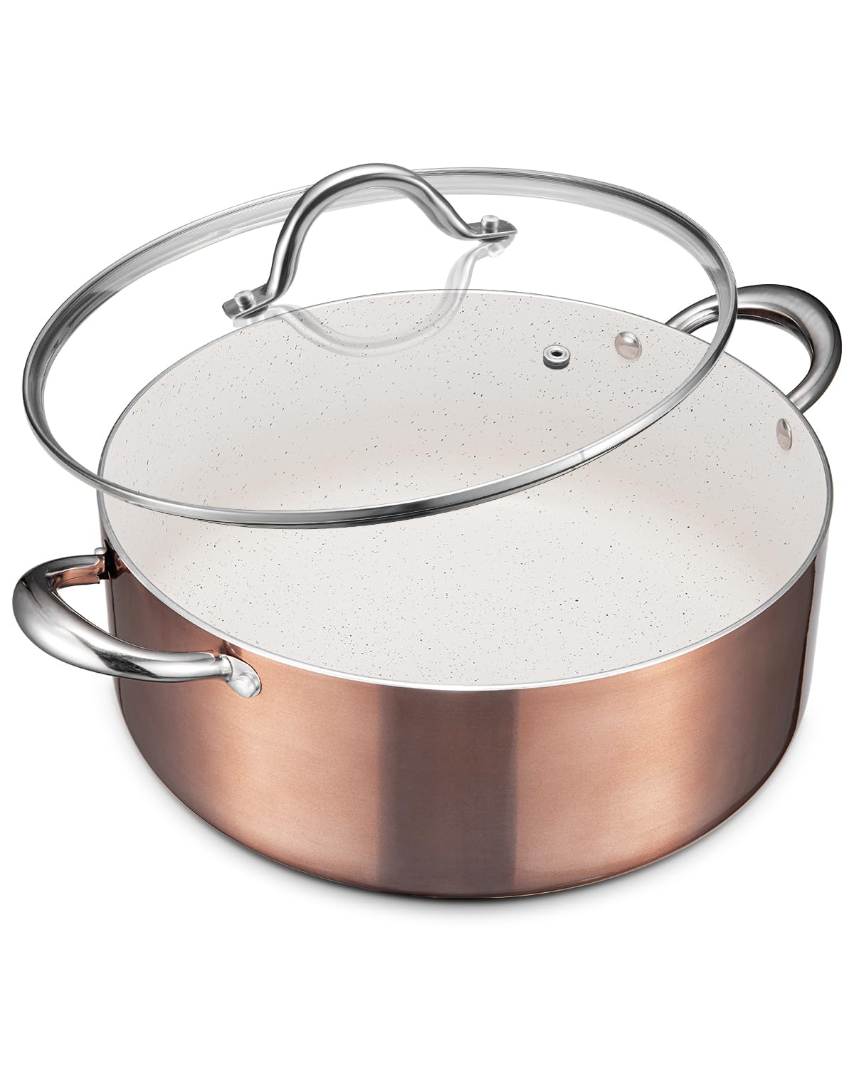 Bezia Pot 8 Quart With Lid, Large Nonstick Stockpot With Lid, Induction Soup Pot, Cooking Pot For All Stoves