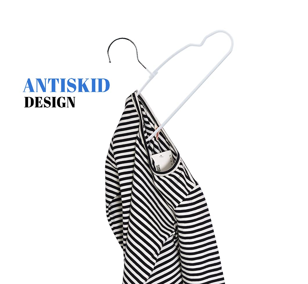 Amber Home 11.8'' Lovely Baby Clothes Hangers 20 Pack, Sturdy Metal Wire & Cute White Coating Children Toddler Kids Clothes Hang