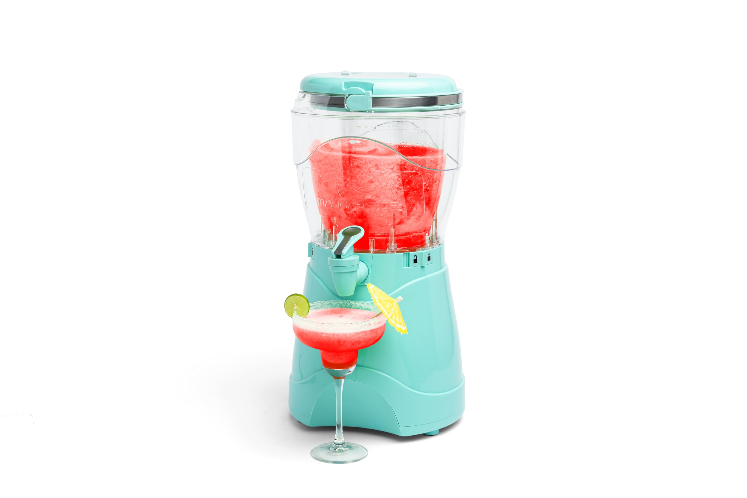 Nostalgia Frozen Drink Maker and Margarita Machine for Home - 128-Ounce Slushy Maker with Stainless Steel Flow Spout - Easy to C