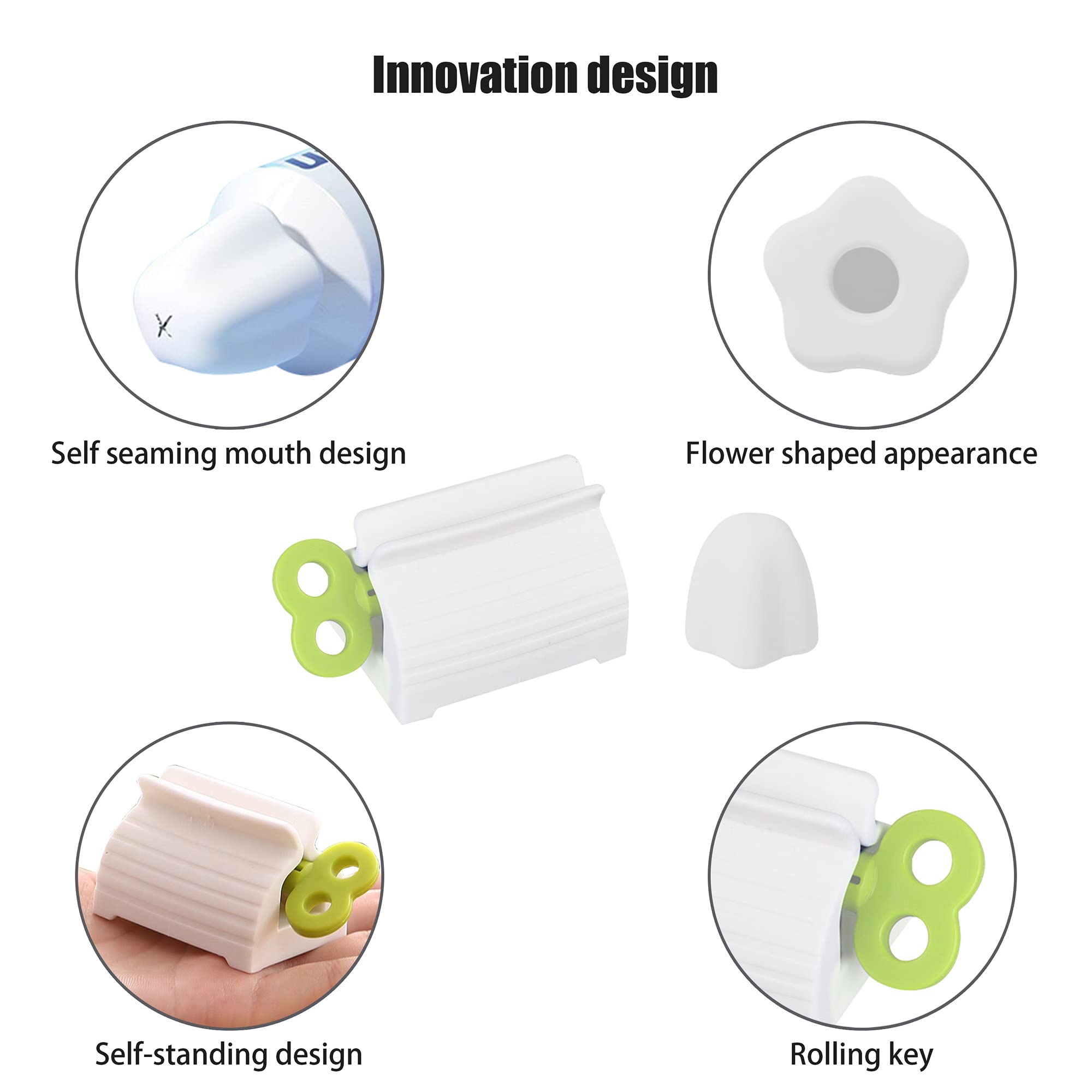 Self-Closing Toothpaste Caps,Tooth Paste Squeezer Topper,Silicone Dentifrice Tube Leak Proof Cover,Family Multipurpose Rolling D