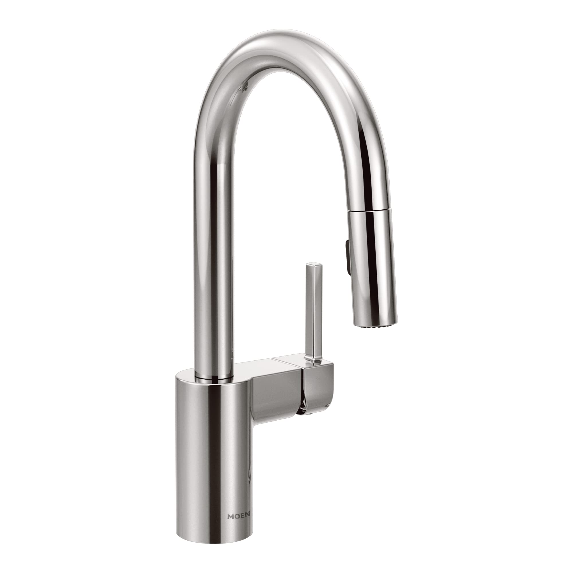 Moen Align Chrome One-Handle Pulldown Bar Faucet with Power Clean featuring Reflex Docking Spray Head, 1-3 Hole Bar Sink Faucet 