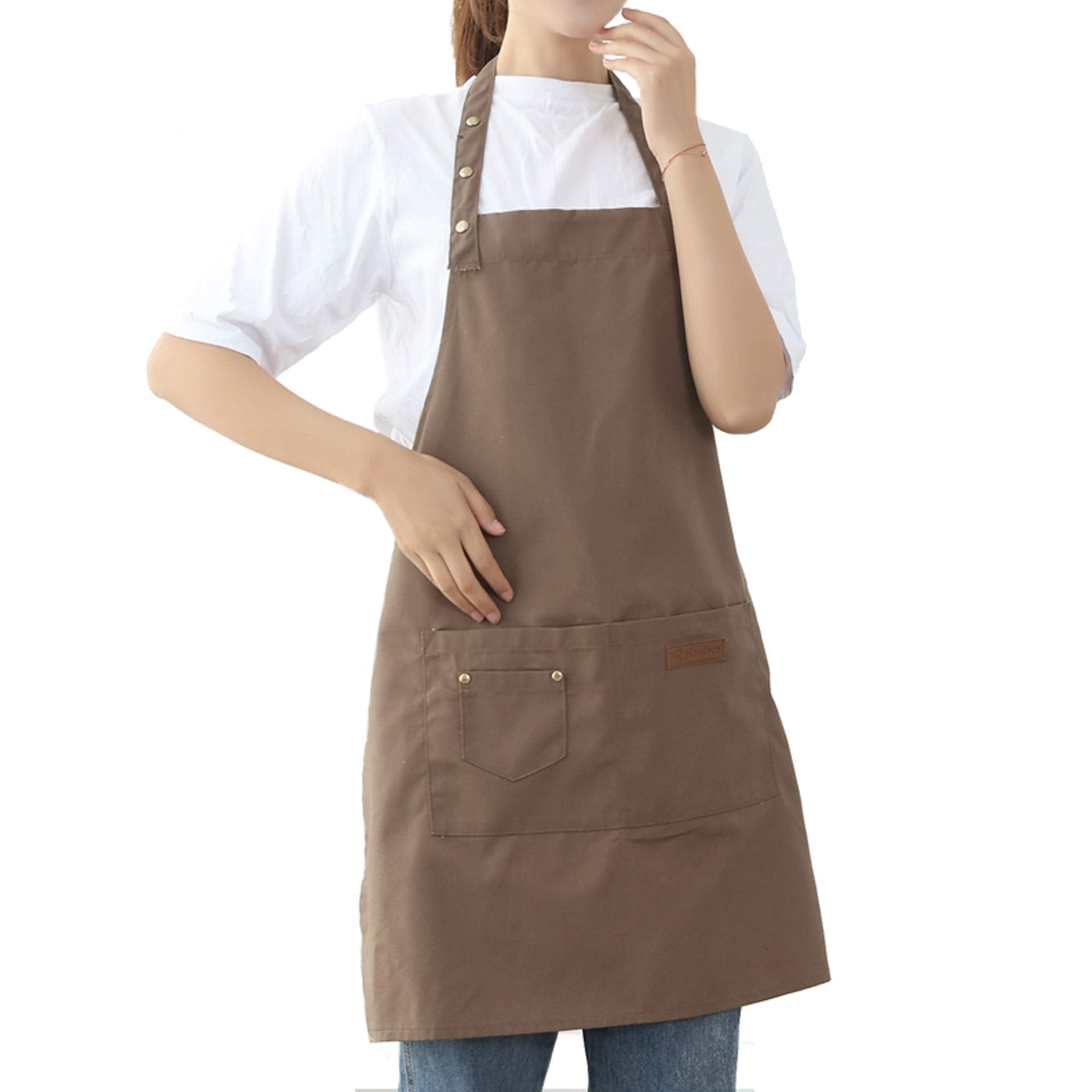 Aprons For Women Men Bbq Chef Cooking Artist Water Drop Resistant Canvas Adjustable Kitchen Apron With Pockets For Unisex Grill