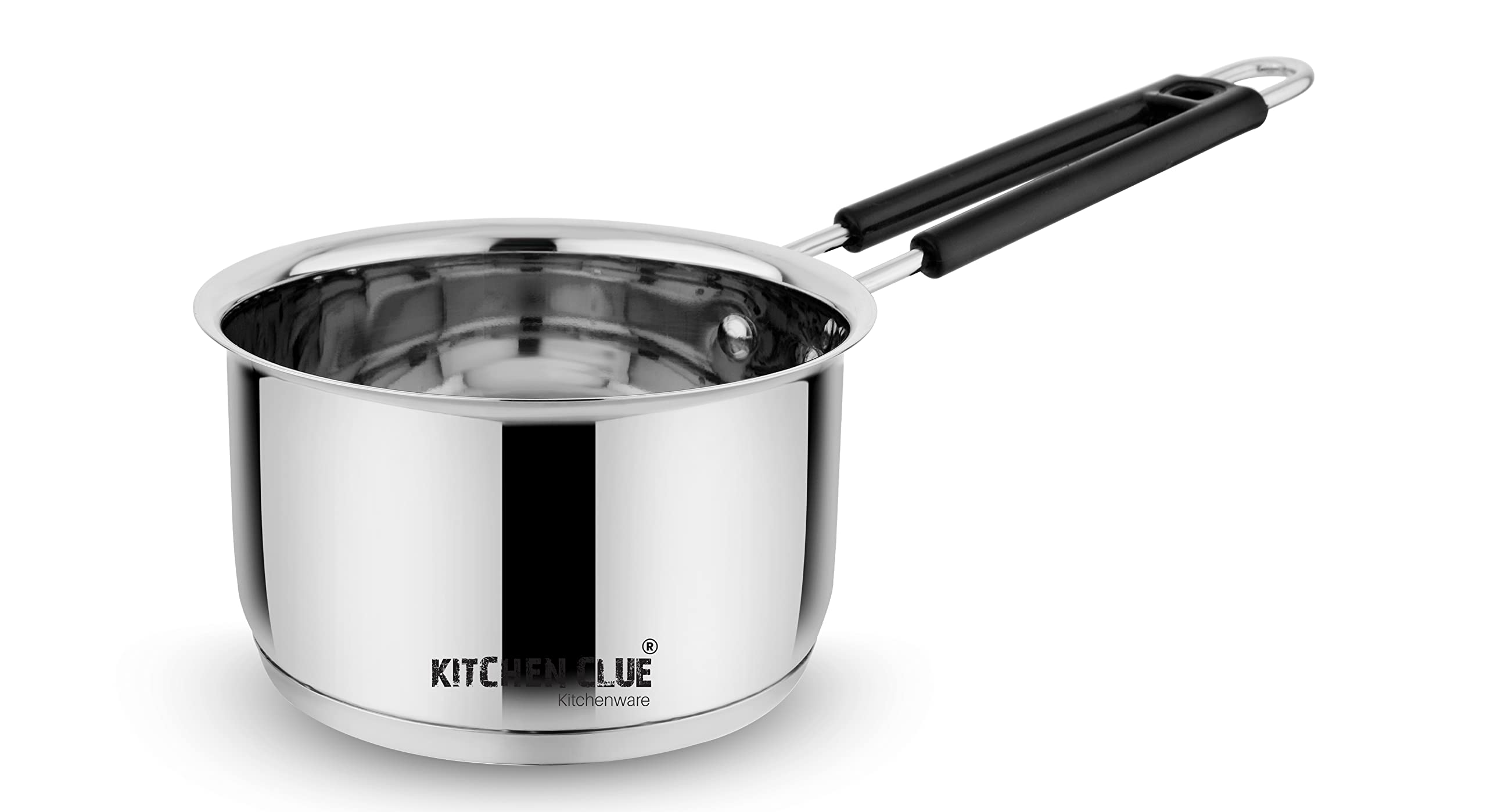 Kitchen Clue Heavy Guage Stainless Steel Tea Pan/Saucepan 2000 Ml, Triply Induction Bottom & Gas Stove Friendly, Steel Saucepan 