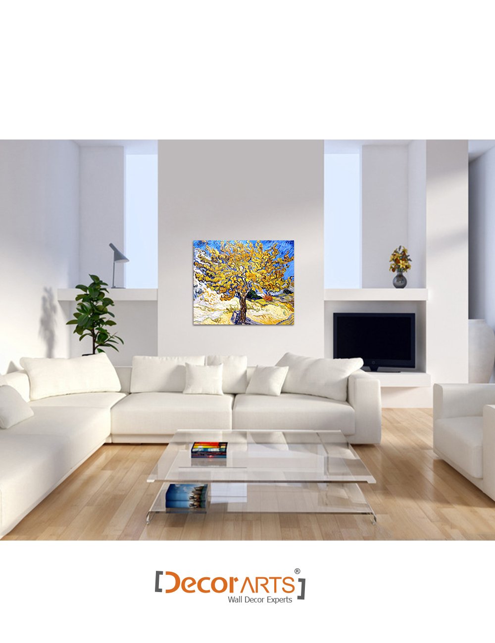 Decorarts - The Mulberry Tree By Vincent Van Gogh. Oil Painting Reproduction. Giclee Print On Canvas. Ready To Hang Wall Art For