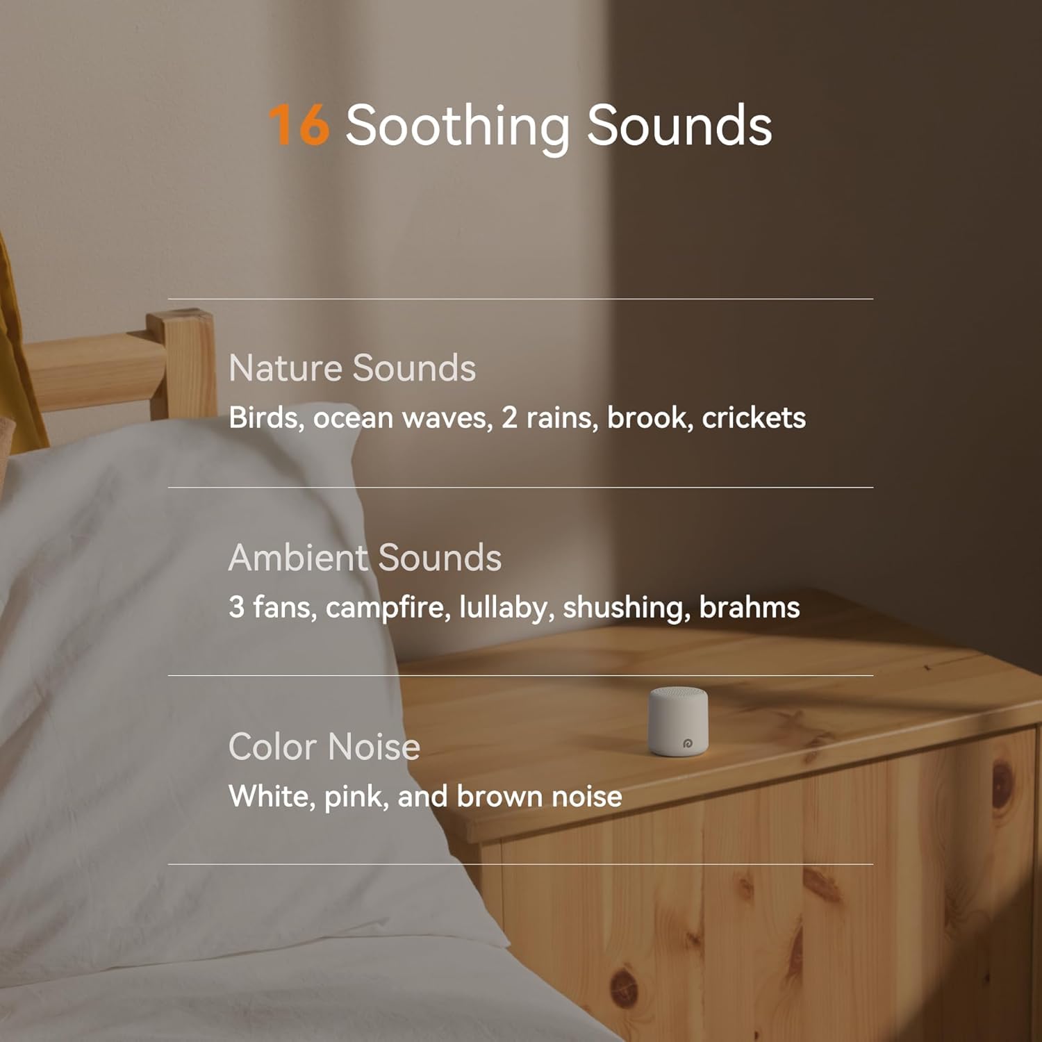 Dreamegg Travel White Noise Machine - Portable Sound Machine for Baby Adults, Travel Sound Machine for Sleep, 16 Nature Sound, T