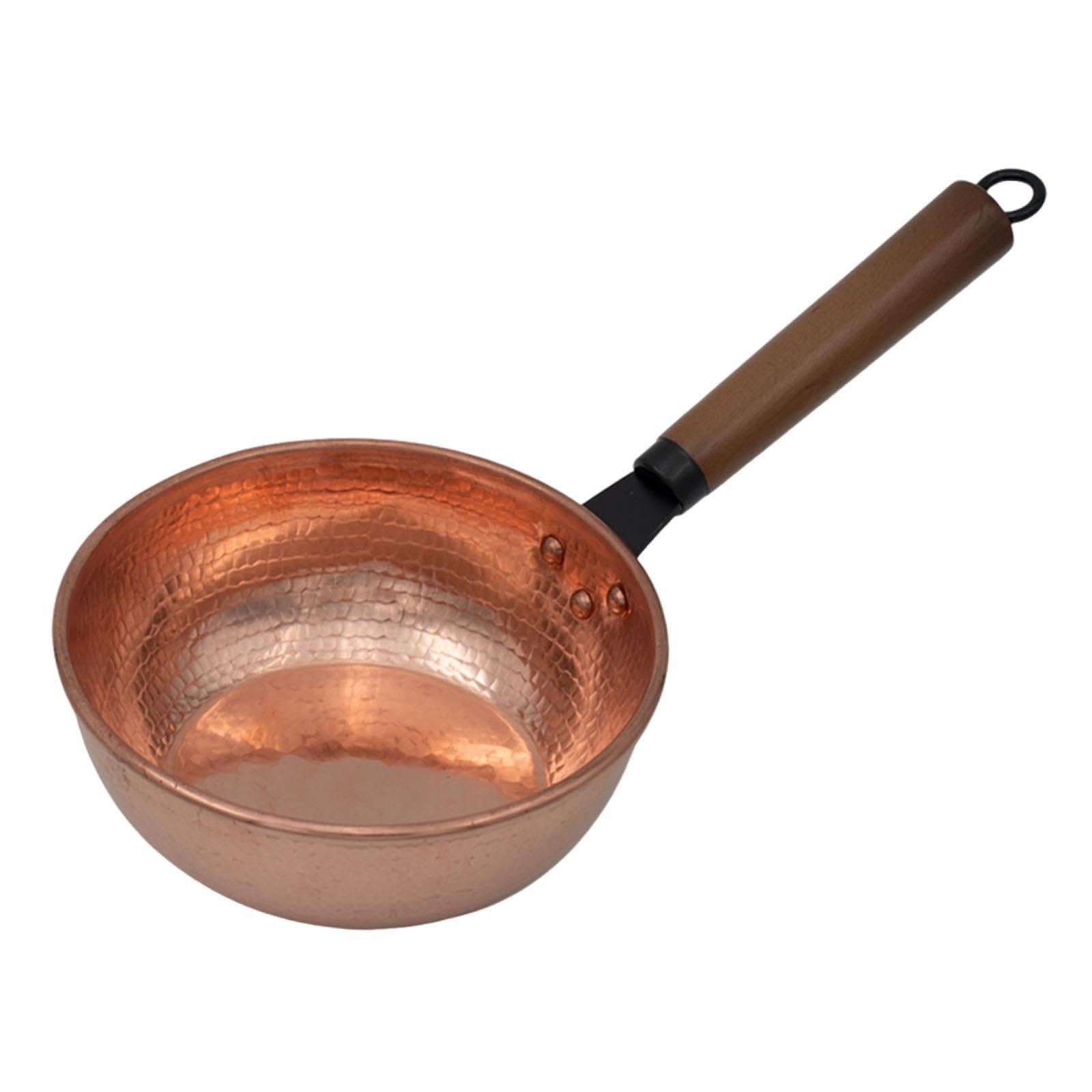 Dimyfew Soup Pot Copper Pot Multifunctional Copper Butter Warmer Sauce Pan Stockpot, Flat Bottom