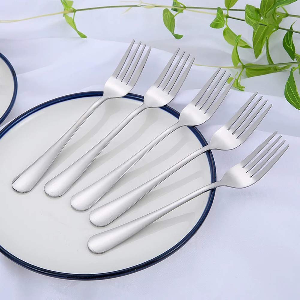 Hansware Dinner Forks 8 Inches Stainless Steel Forks Silverware Kitchen Forks Set Of 6 Heavy Duty Metal Forks For Home, Kitchen