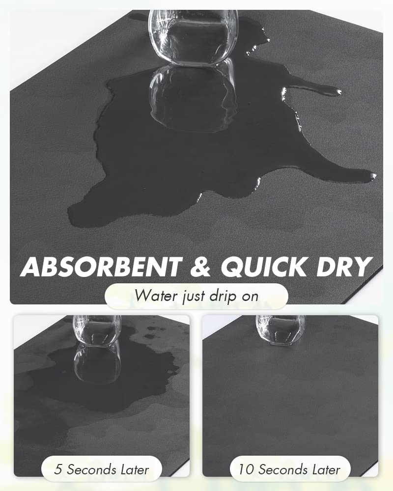 Amoami-Coffee Mat Hide Stain Rubber Backed Absorbent Dish Drying Mat For Kitchen Counter-Coffee Bar Accessories Fit Under Coffee