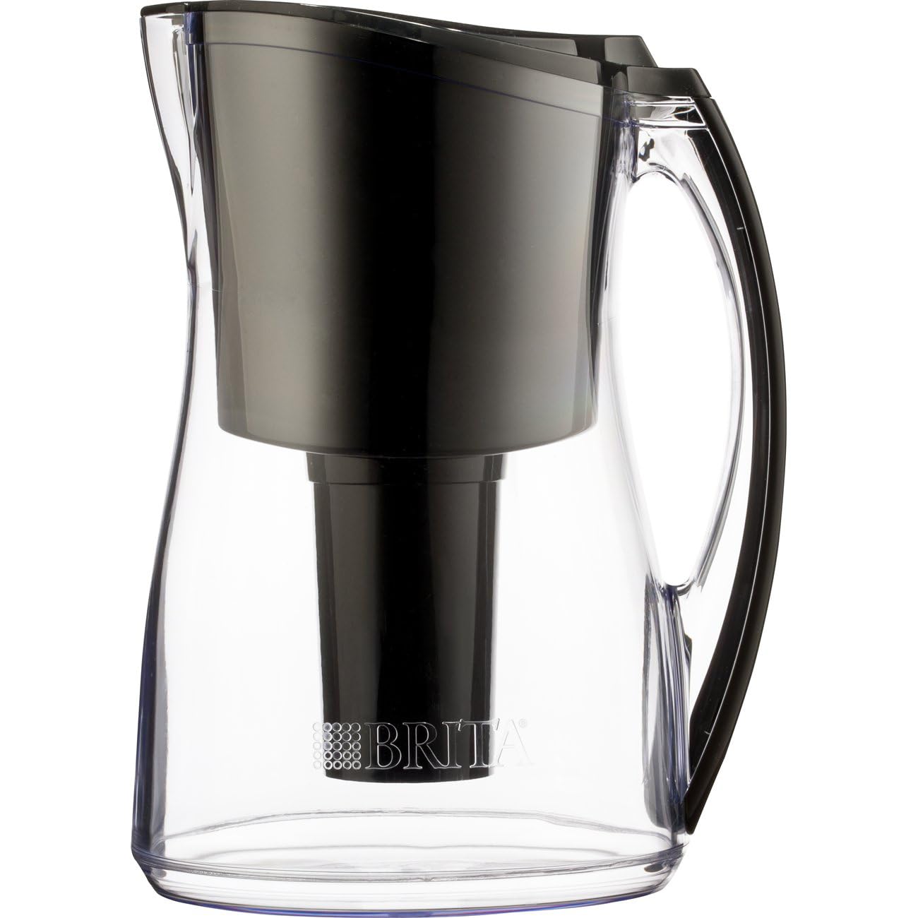 Brita Medium 8 Cup Water Filter Pitcher With 1 Standard Filter, Bpa Free - Marina, Black