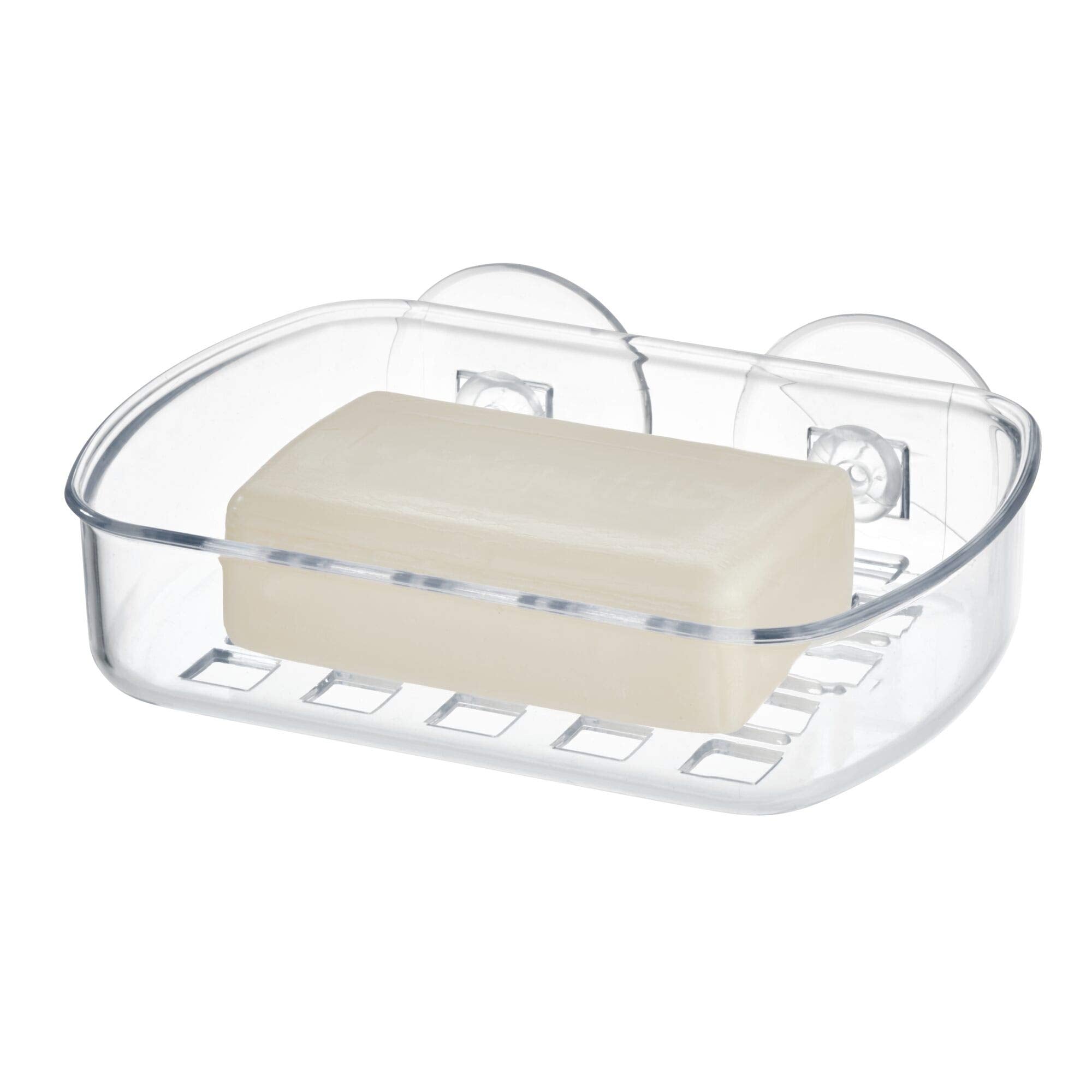 Idesign Bpa-Free Plastic Suction Bar Soap Dish - 525 X 4 X 2, Clear,19600