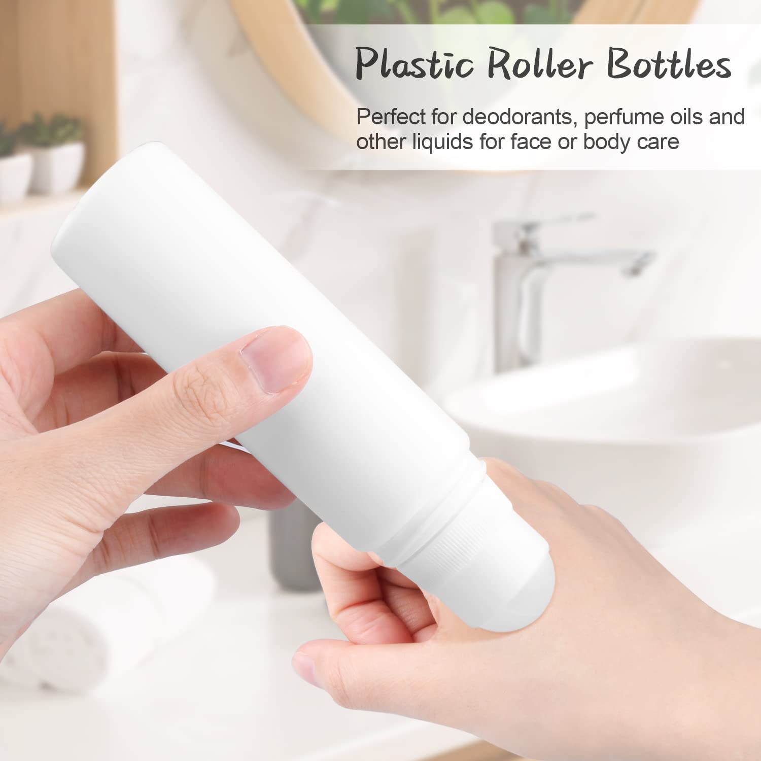 8 Pack 100Ml/3.38Oz Plastic Roller Bottles Empty Refillable Roll On Bottle Leak-Proof Deodorant Containers Anti-Perspirant Dispe