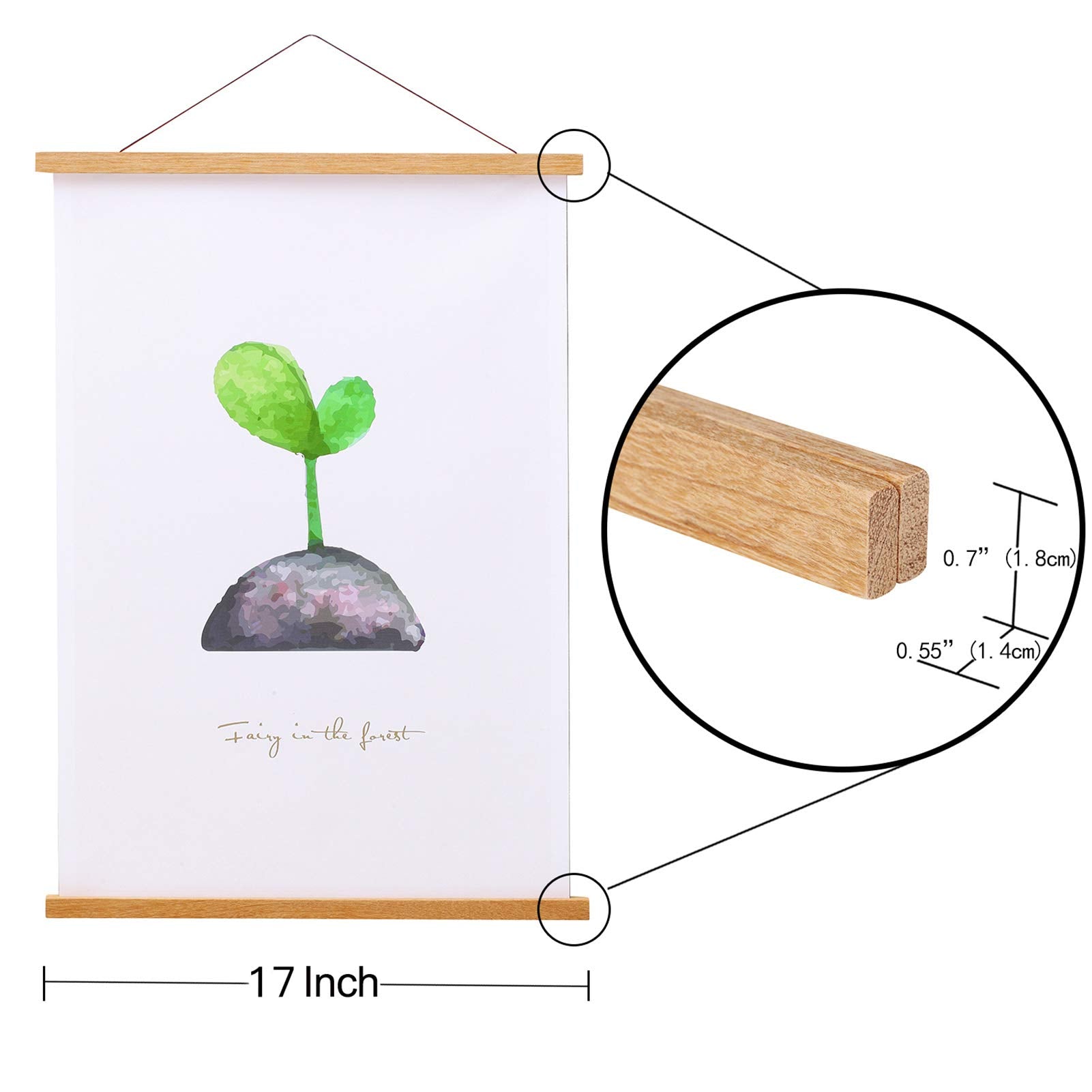 Magnetic Poster Hanger Frame  17x22 17x24 17x11 Teak Wood Magnet Poster Frame for Posters  Prints  Photos  Pictures  Maps  Scrolls  and Canvas Artwork