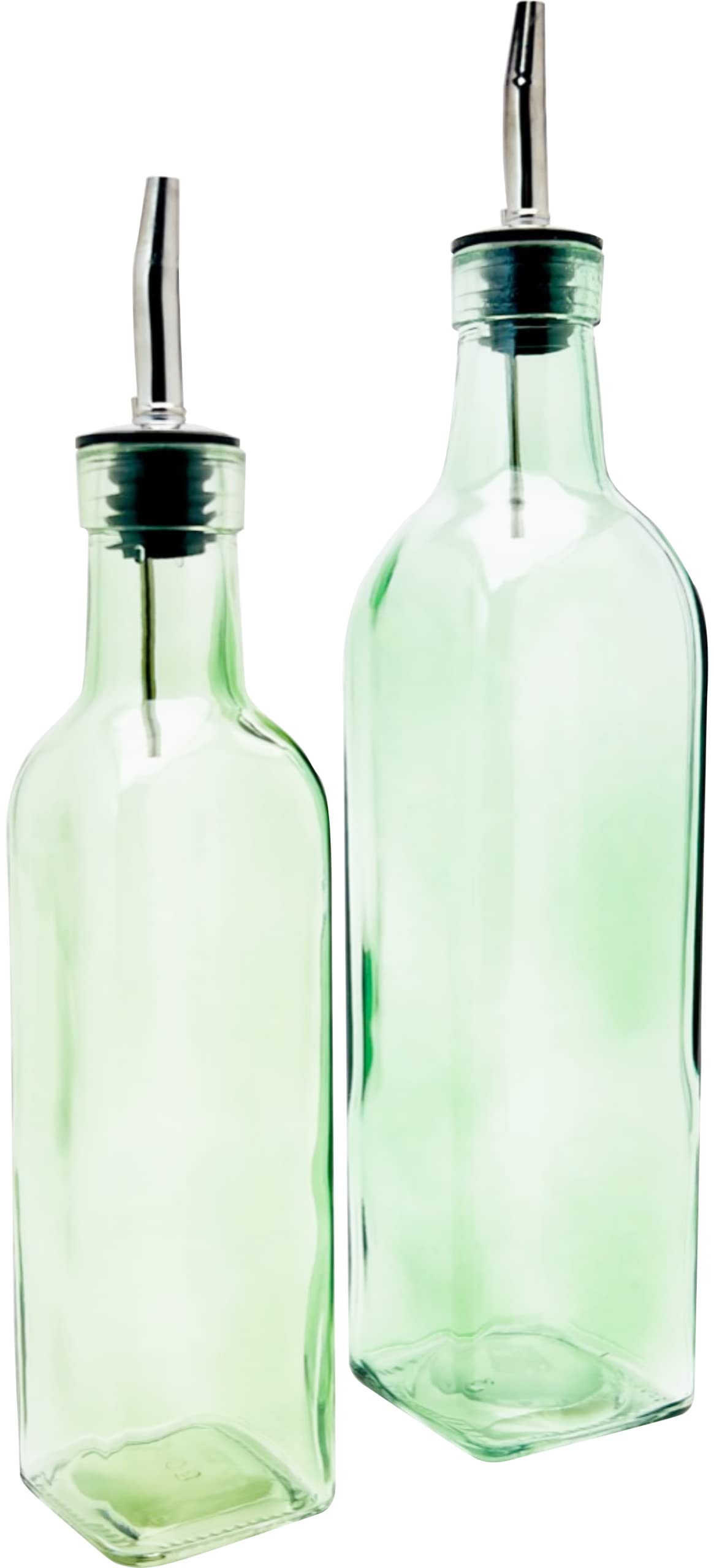 Containly 8Oz Glass Olive Oil/Vinegar Bottle For Kitchen, Olive Oil Dispenser With Stainless Steel Spout For Easy Pouring, Sligh