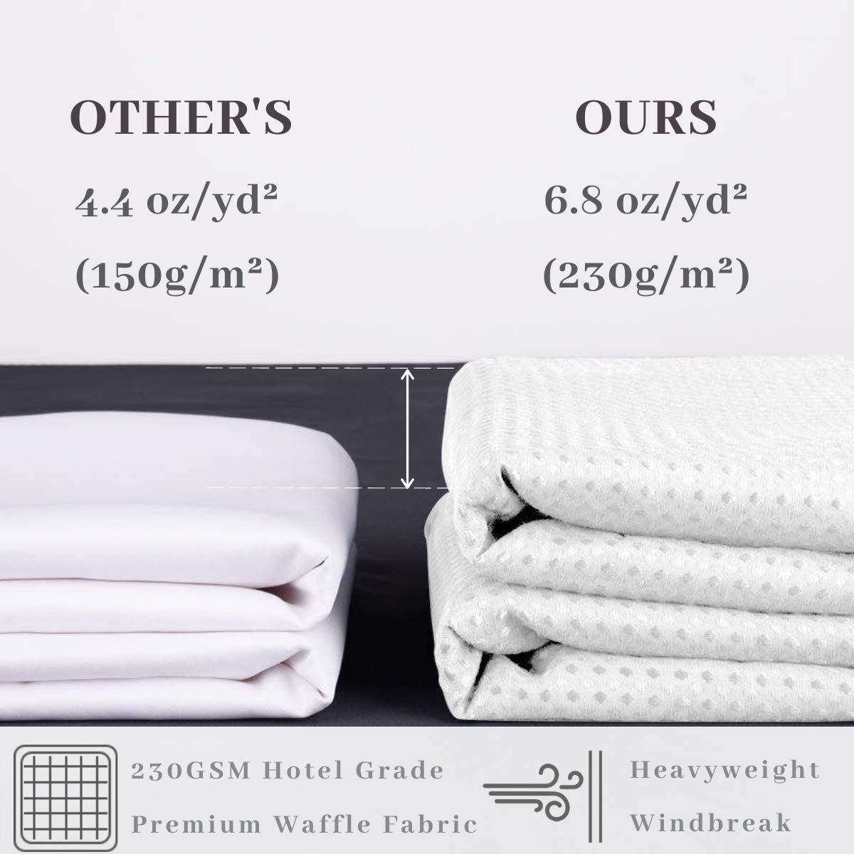 Ecoehoe 71X86 White Waffle Weave Fabric No Hooks Shower Curtain With Removable Polyeste Liner - Heavy Duty Bath Curtain With See