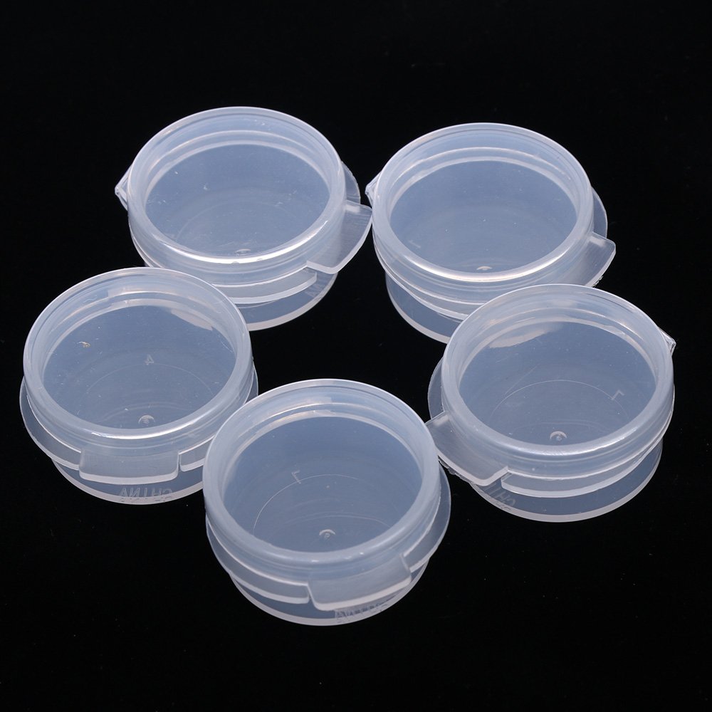 Eorta 50 Pcs Plastic Cosmetic Jar 5G Empty Clear Case With Snap Lids Portable Mini Storage Box Makeup Jar Sample Bottle Sealing