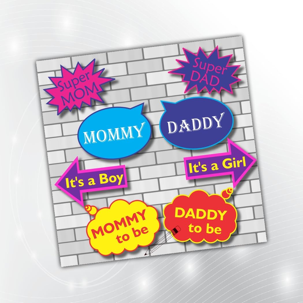 PartyStuff Baby Theme Props  Baby Speech Bubbles (8 Cards)