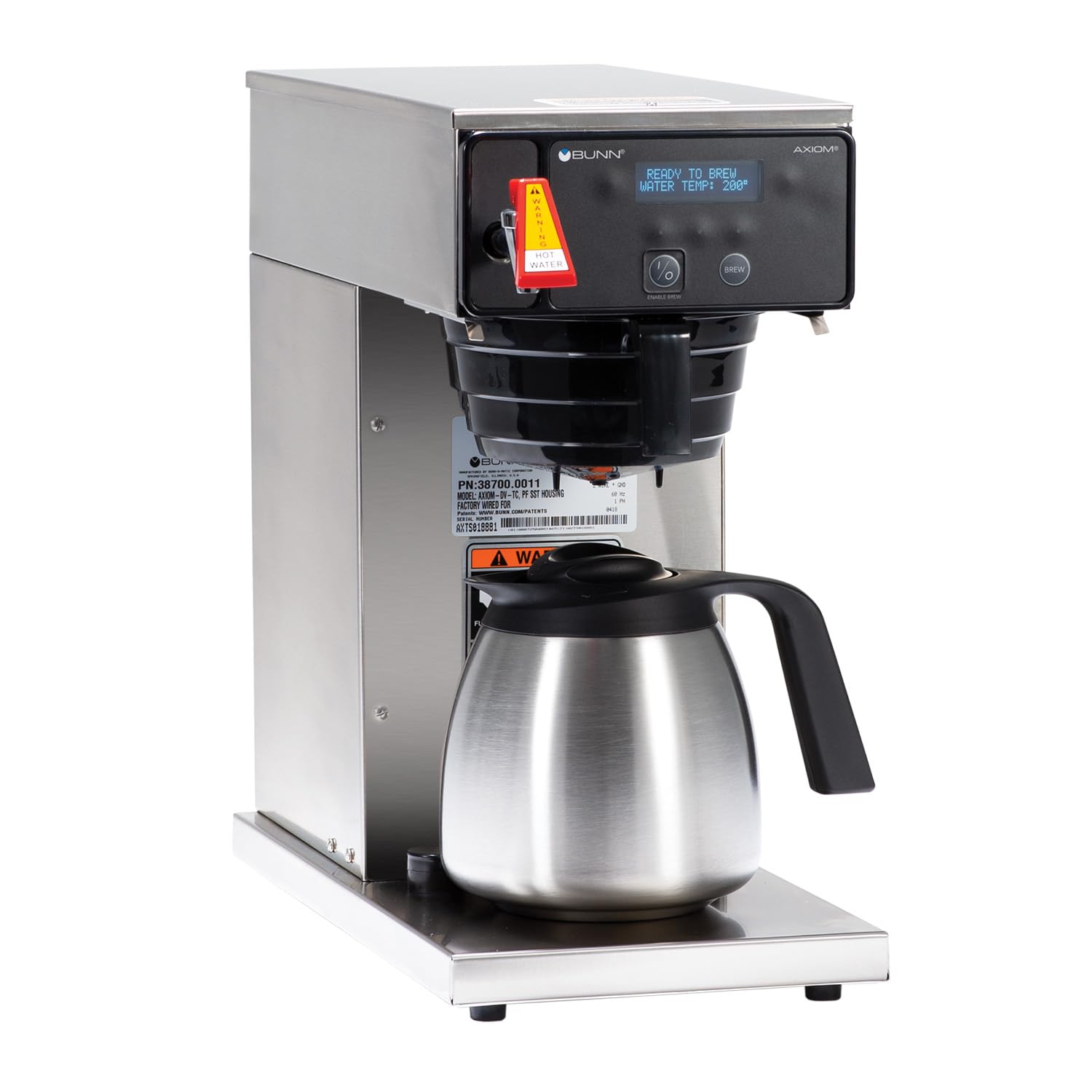 Bunn 38700.0011 Axiom-DV-TC Dual Voltage Commercial Thermal Coffee Brewer, Black/Stainless (120V Standard)
