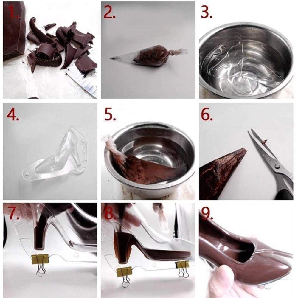 Hiparty Mini & Small 3D High Heel Shoe Chocolate Mold, Polycarbonate Stiletto Heels Candy Mold Wedding Bridal Shower Favors Birt