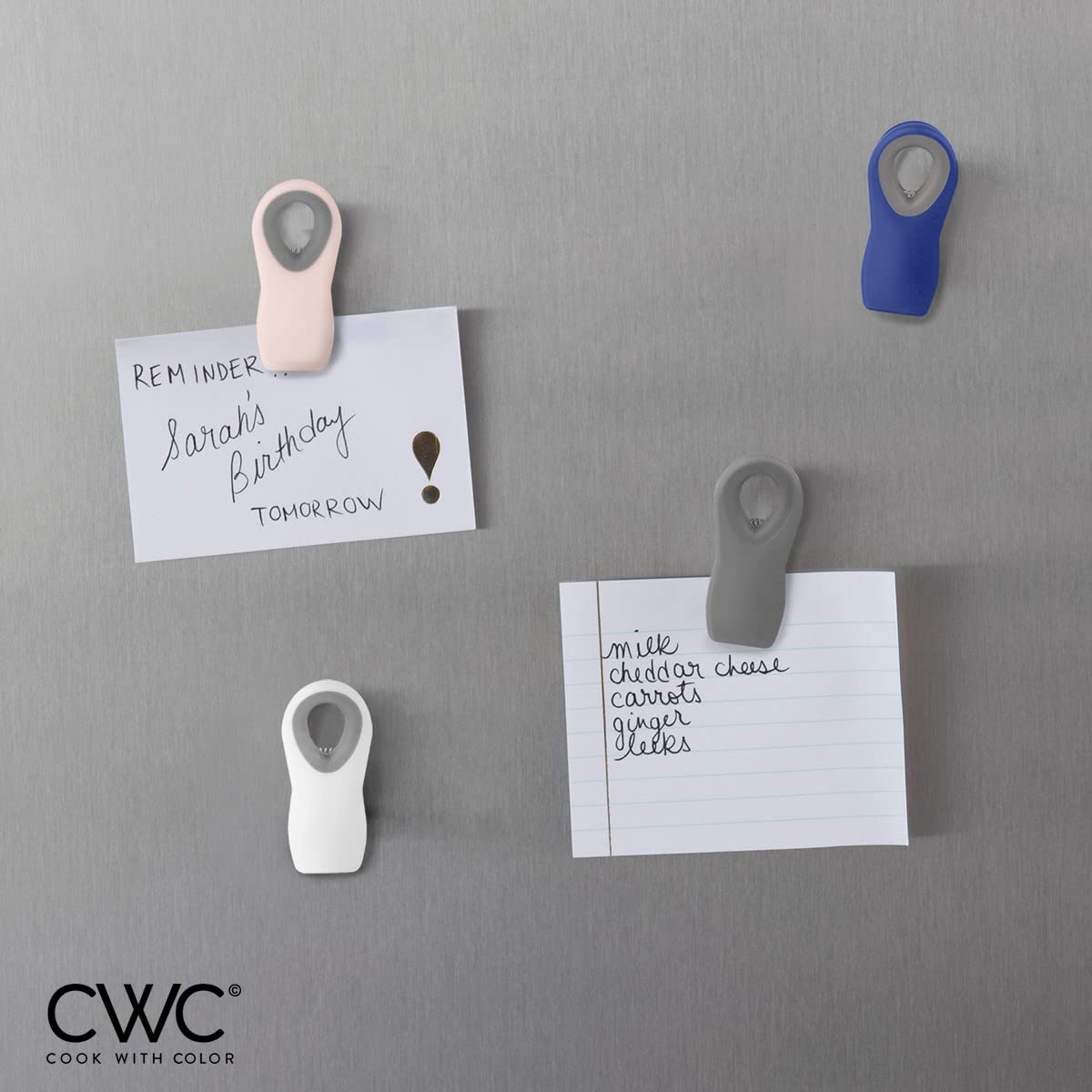Cook With Color Set Of 8 Bag Clips- 2 Large Heavy Duty Chip Clip And 6 Refrigerator Magnet Clips For Food Storage With Air Tight