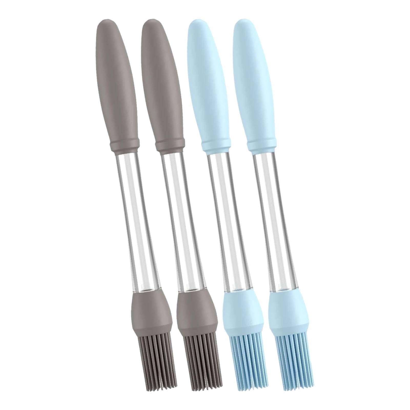 Ecomistiq 4 Pieces Silicone Pastry Brush Easy To Clean Basting NonStick Bristles Kitchen Tool For Baking, Grilling, Cooking, 2 