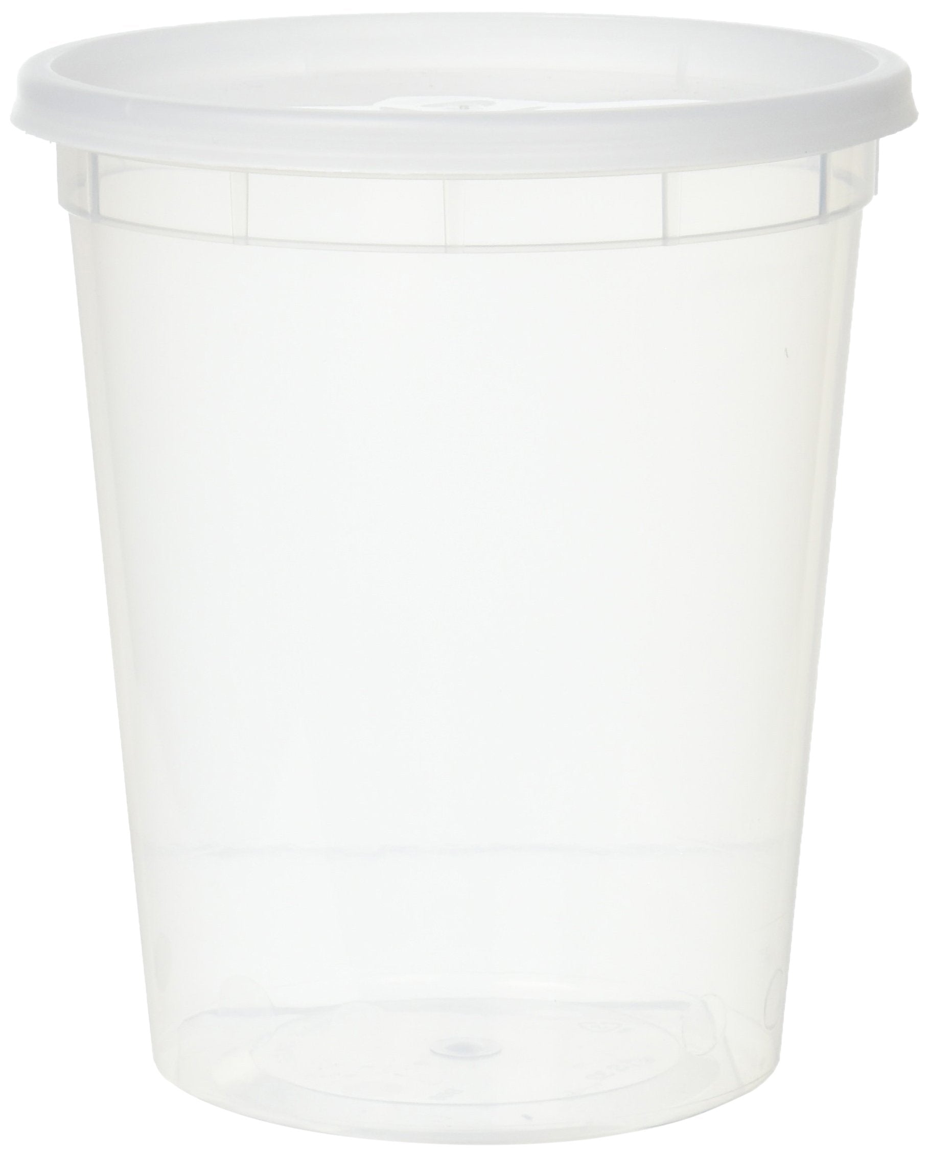 Yw Plastic Soup Food Container With Lids (12), 32 Oz, 12 Pack, Clear