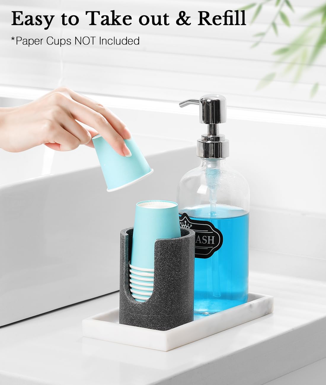 Luxspire Bathroom Cup Dispenser, 3Oz Dixie Cup Dispenser, Resin Dixie Cup Holder, Disposable Paper Cup Holder For Bathroom, Cott