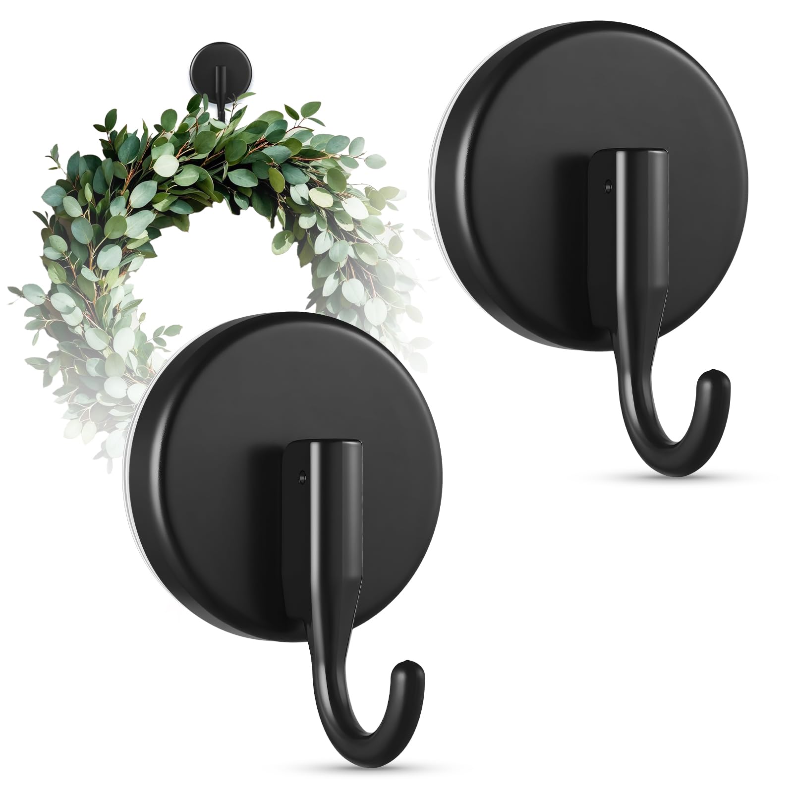 OUTXE Suction Cup Wreath Hanger, Upgraded Reef Hook for Front Door/Glass Window/Over Door, Christmas/Thanksgiving/Halloween/July