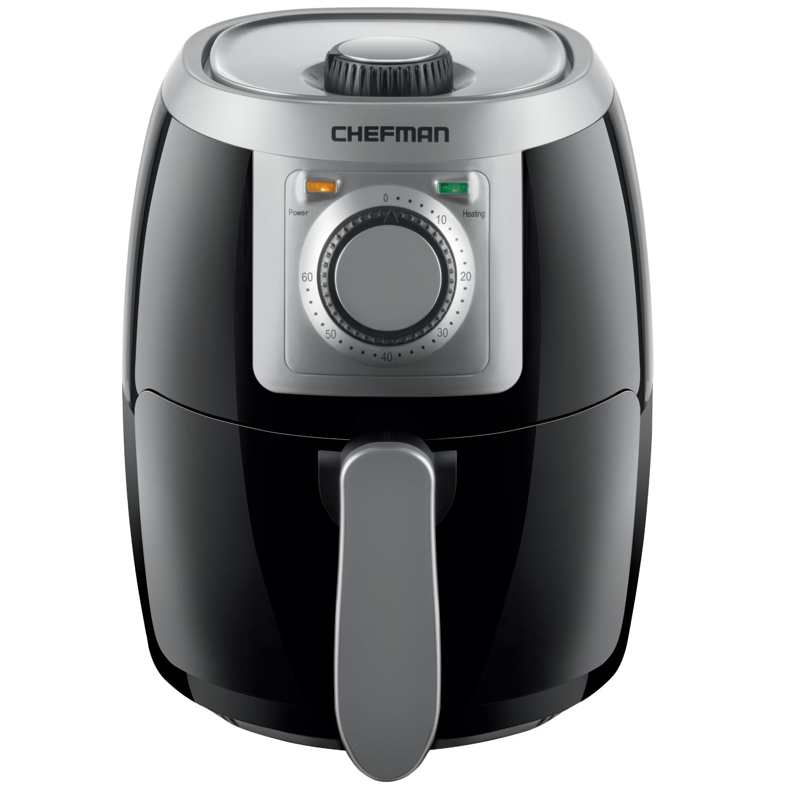 Chefman TurboFry 2Qt Air Fryer, Compact & Nonstick, Black, BPA-Free, User Friendly with Adjustable Temp & 60 Min Timer